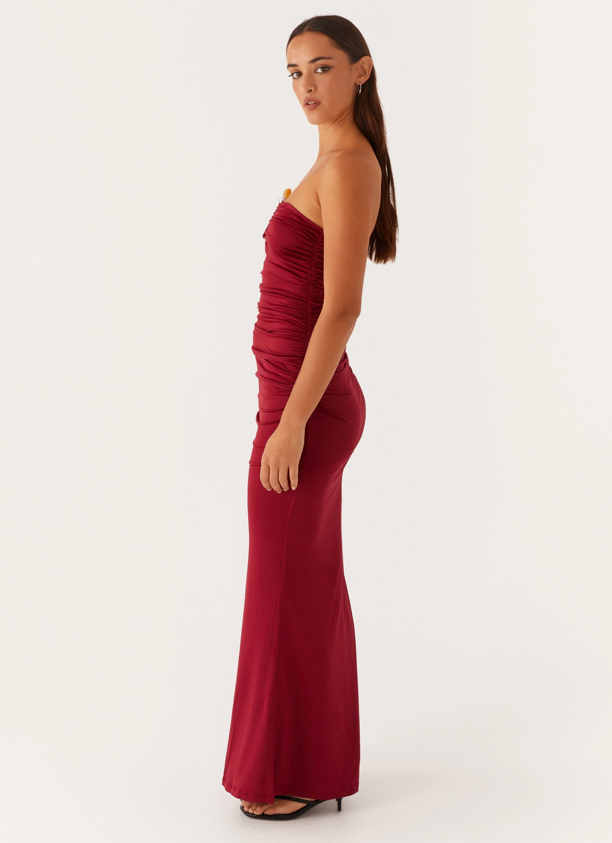 Rudy Maxi Dress - Maroon Timeless slip dress