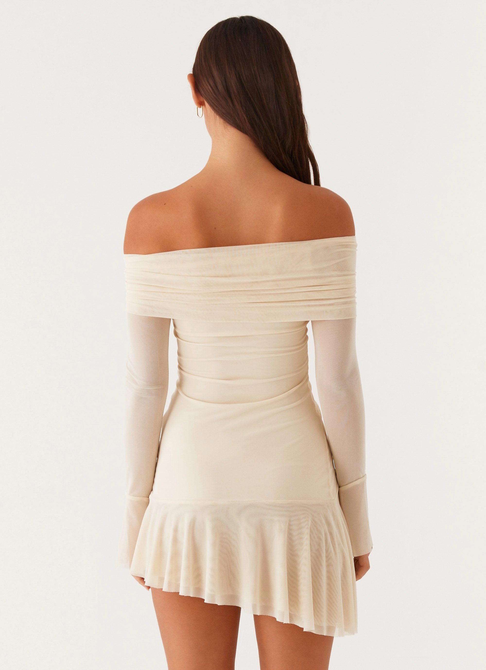 Ellis Ruched Mini Dress - Pastel Yellow Mood Flex TearResistantFabric