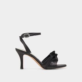 Elegant Shape Designer Quality LUNETE HEELS ONYX SATIN