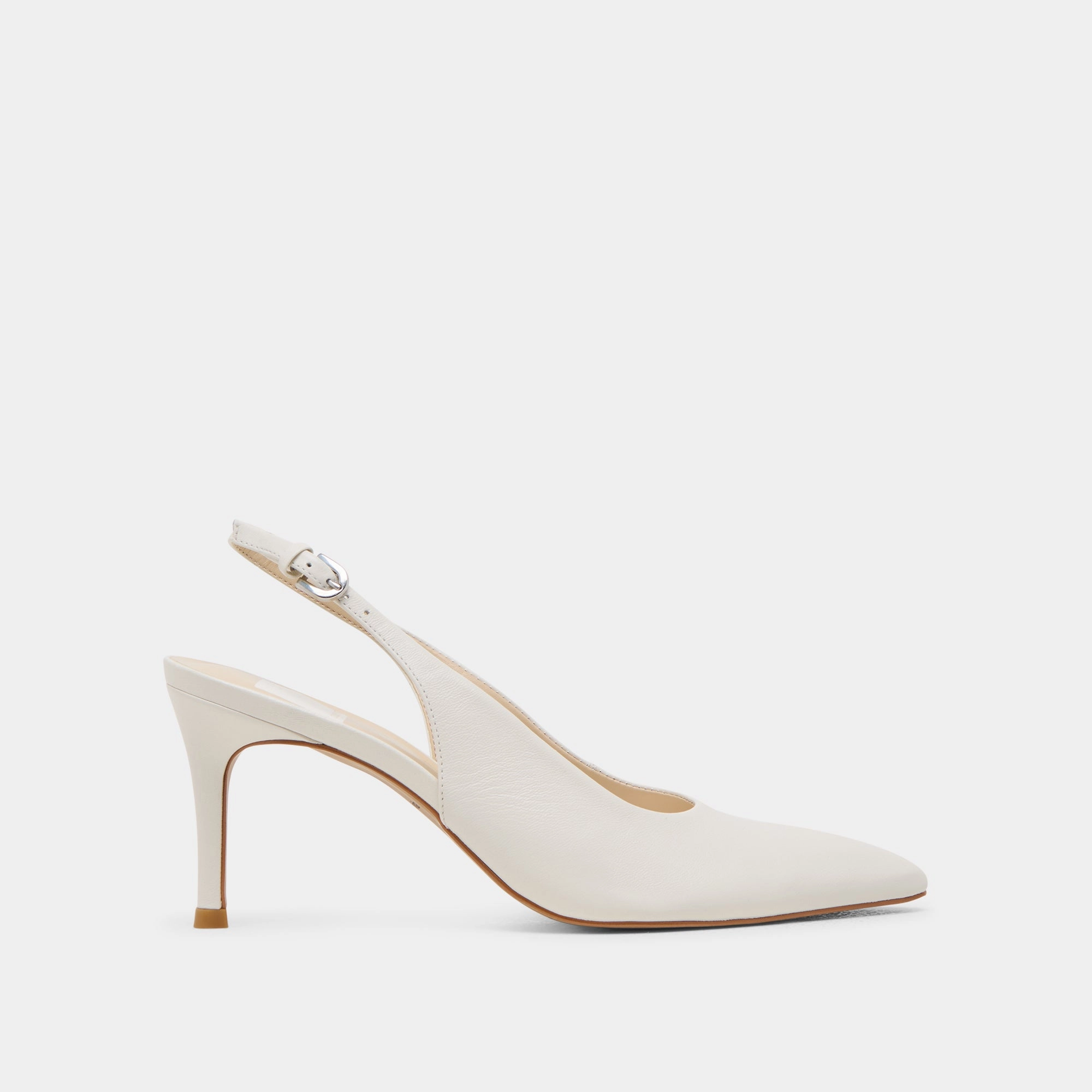 Open Toe Design ELASI HEELS WHITE LEATHER