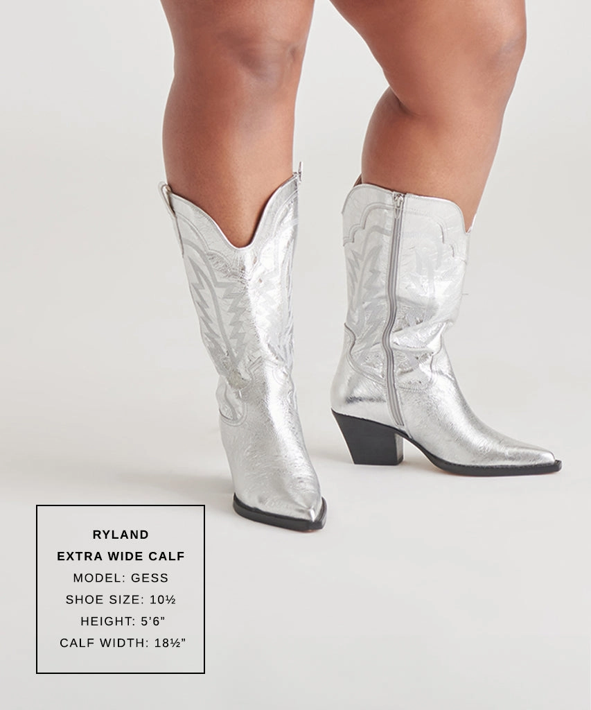 Urban Ready RYLAND EXTRA WIDE CALF BOOTS SILVER DISTRESSED LEATHER