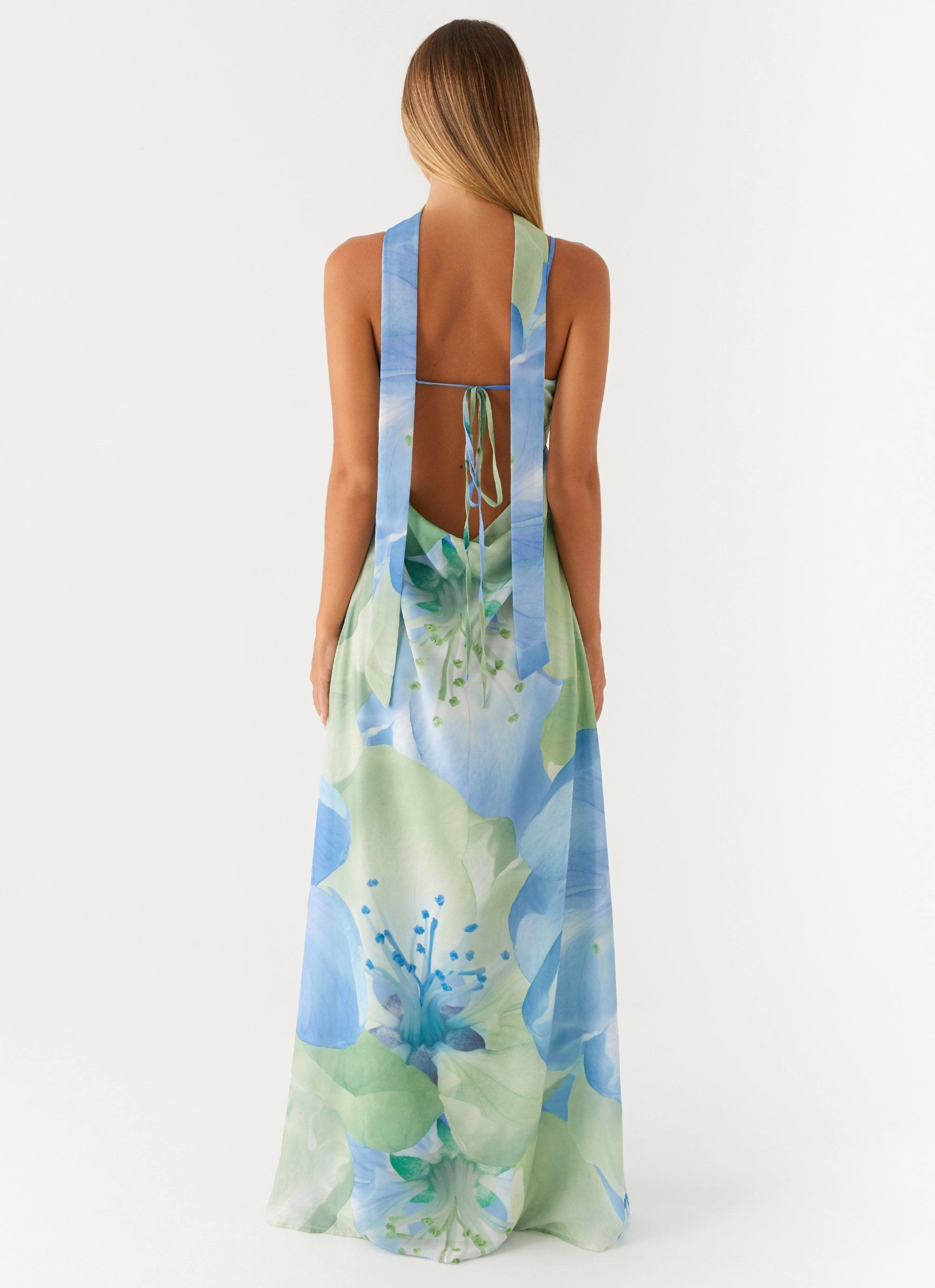 Shine Soft StretchableKnit Sanctuary Maxi Dress - Flower Print