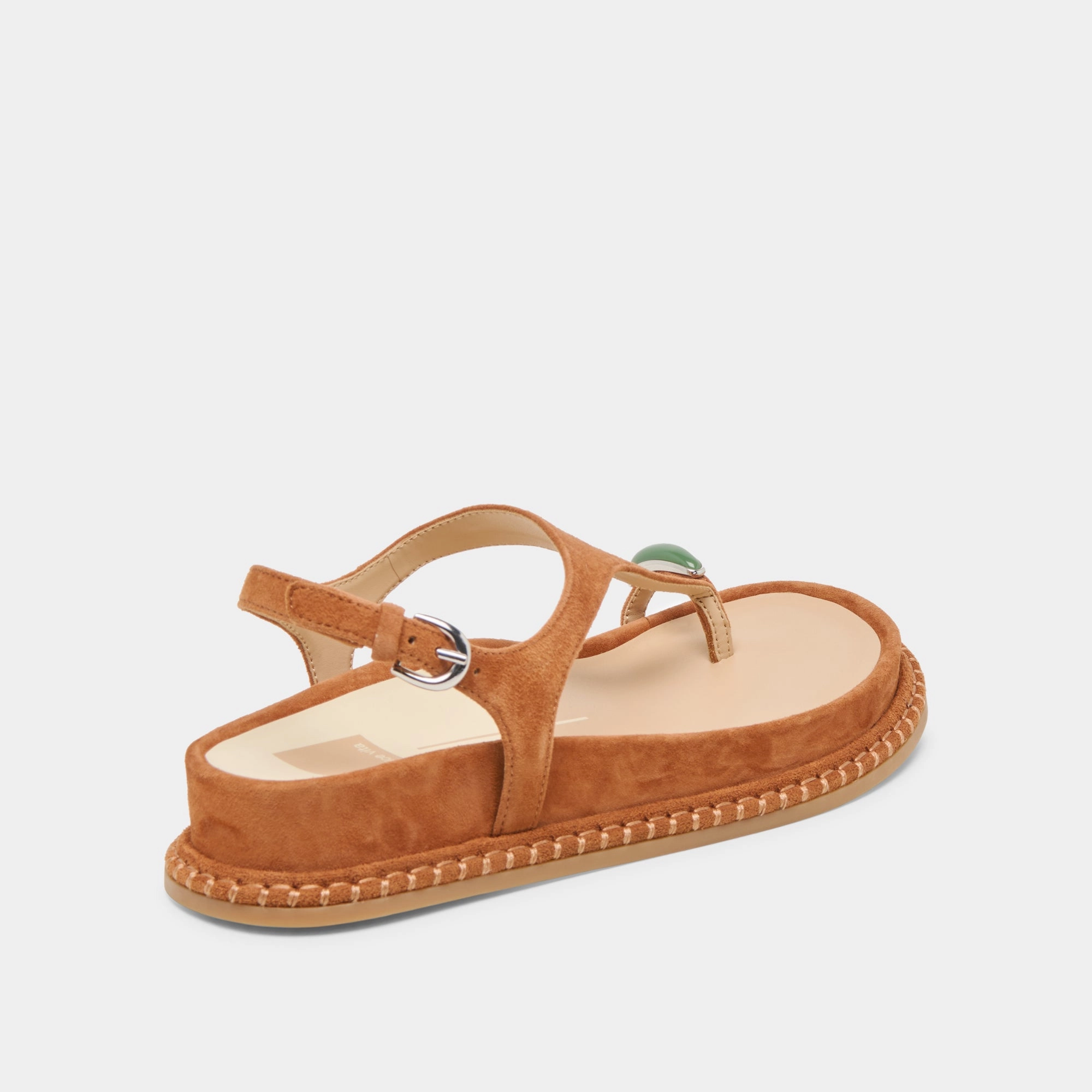 Eco Conscious Design STEFAN GEMSTONE SANDALS CARAMEL SUEDE