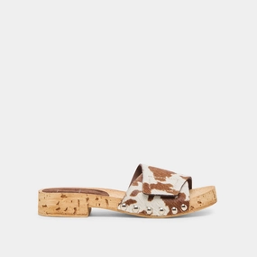Street Edge SANDY SANDALS COCOA TAURUS CALF HAIR