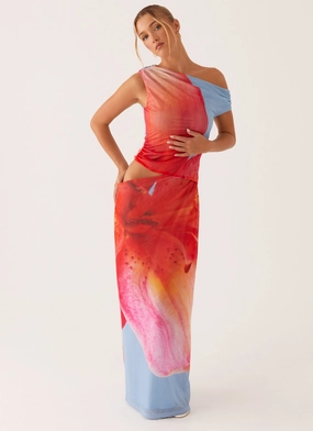 Santa Monica Maxi Dress - Blue Floral Fluid movement