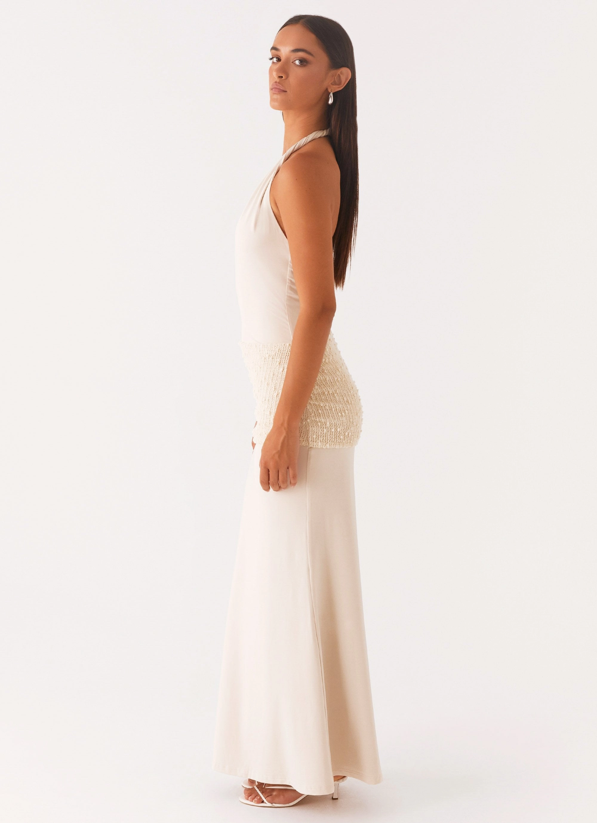 Lace Soft Cozy Fit Scenic Maxi Dress - Sand