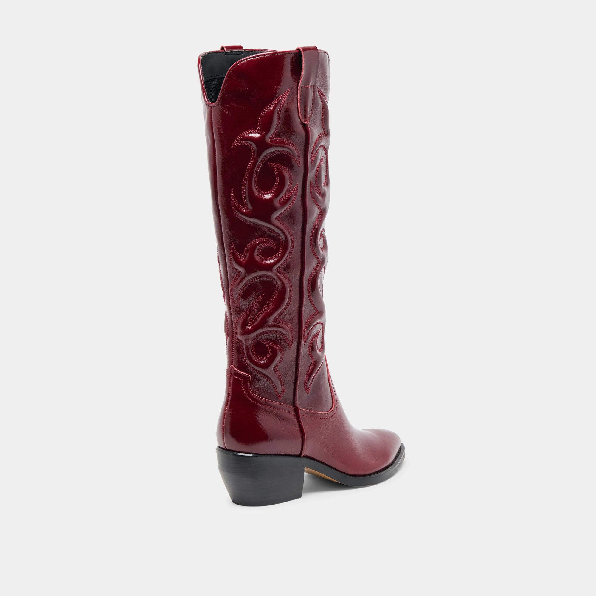 MIRLA WIDE CALF BOOTS OXBLOOD LEATHER Field Work Comfort arch