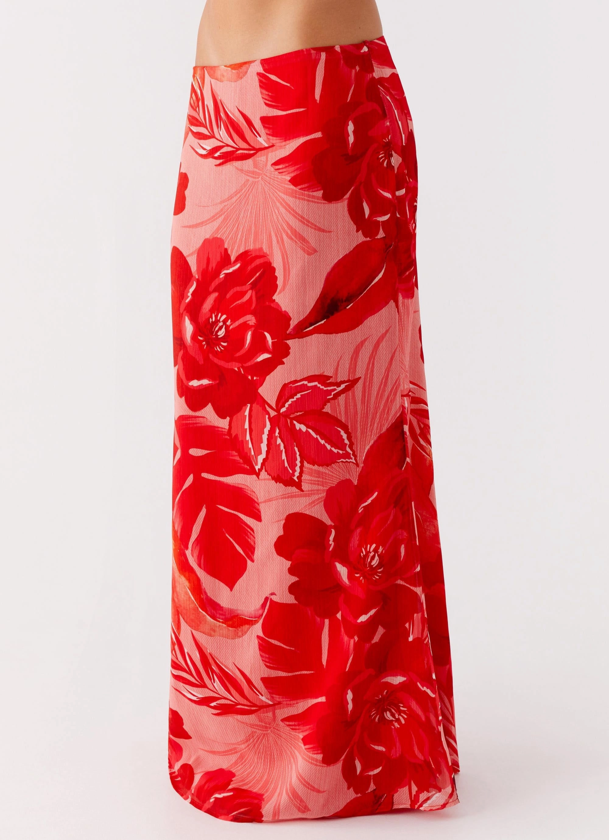 Soulful Low Rise Maxi Skirt - Sicily Sunsets Print Chic Tones Vibrant color