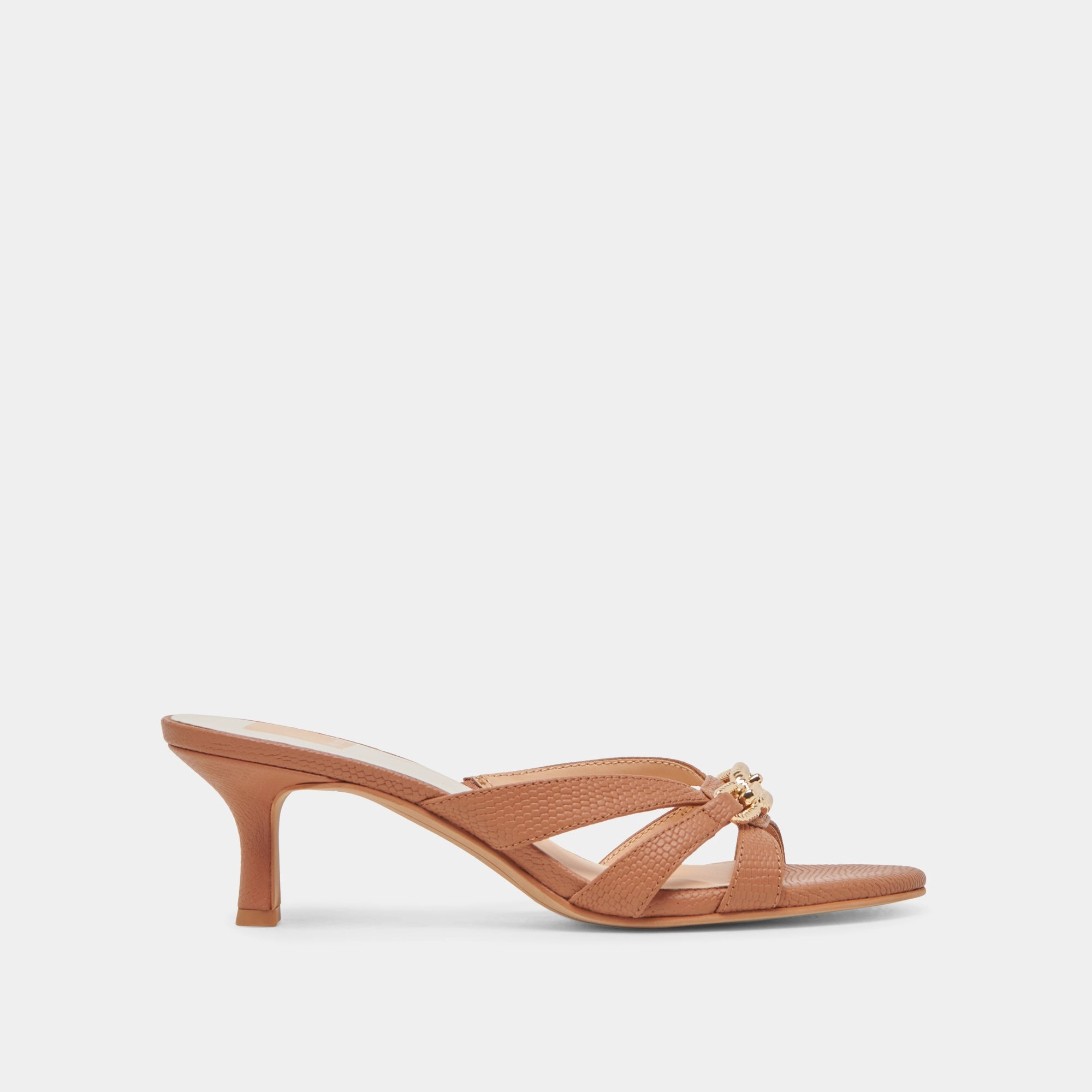 LERAH HEELS SADDLE EMBOSSED LEATHER Stylish Sandals