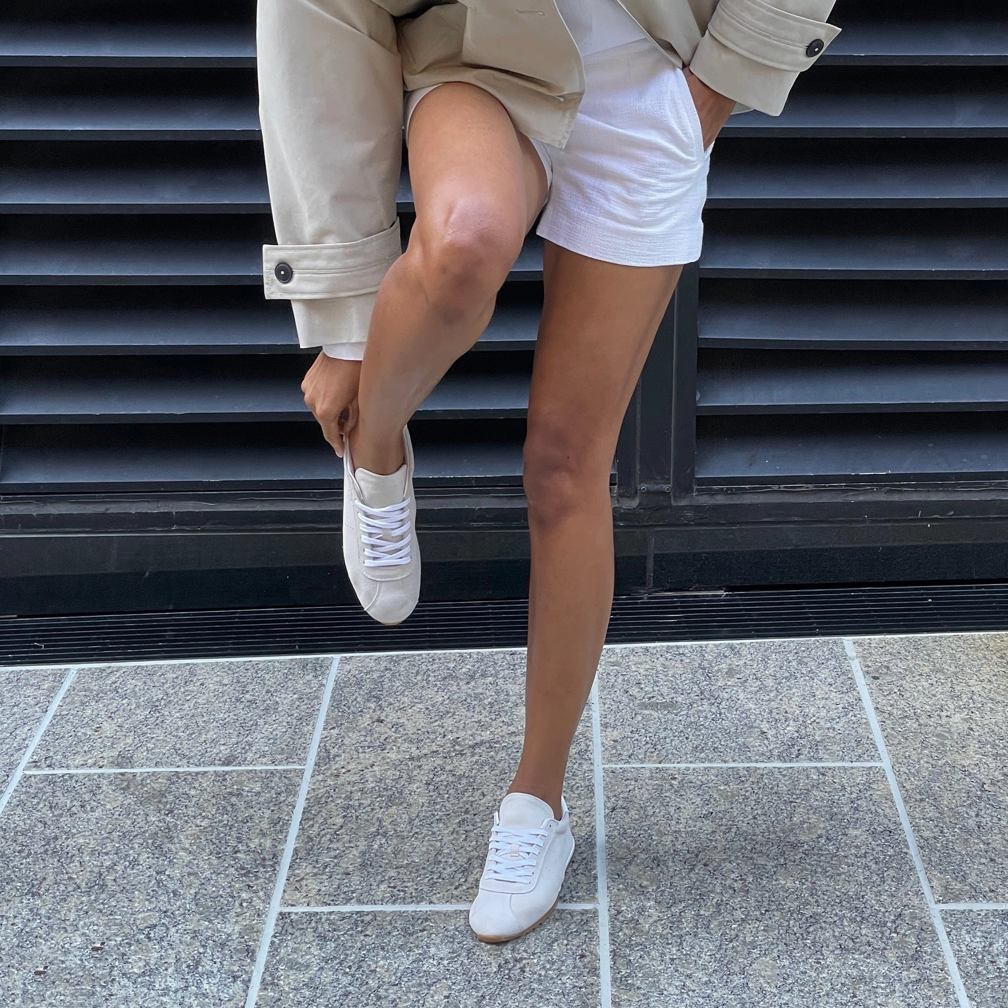 SERINA SNEAKERS IVORY SUEDE Footwear Tech Balanced Drop Height