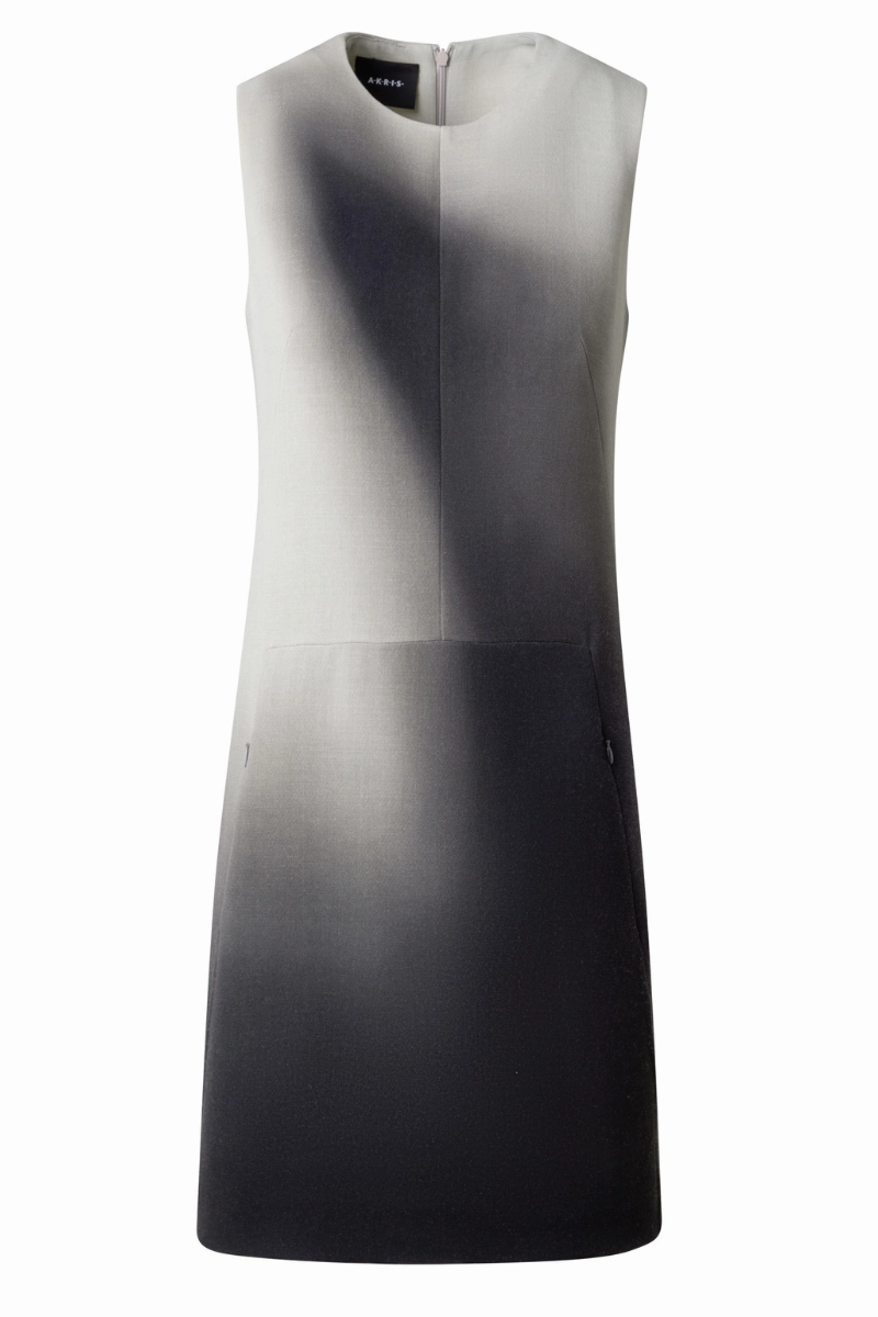 Shadow Print Dress Style Ease Silky Shape