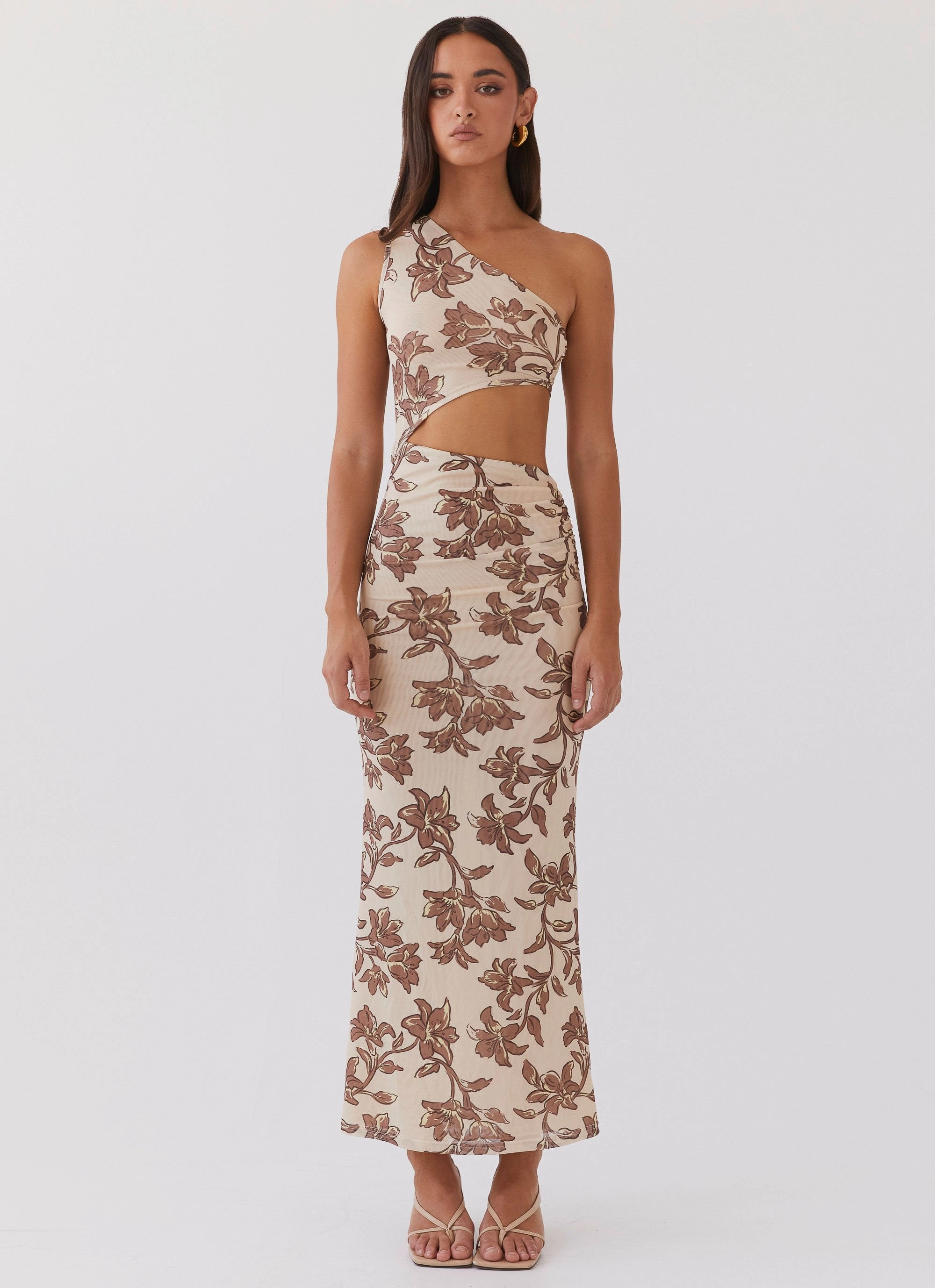 Sophisticated Comfort Shadows In The Sun Mesh Maxi Dress - Hazel Bloom