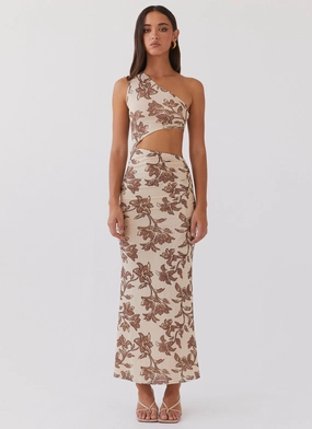 Sophisticated Comfort Shadows In The Sun Mesh Maxi Dress - Hazel Bloom