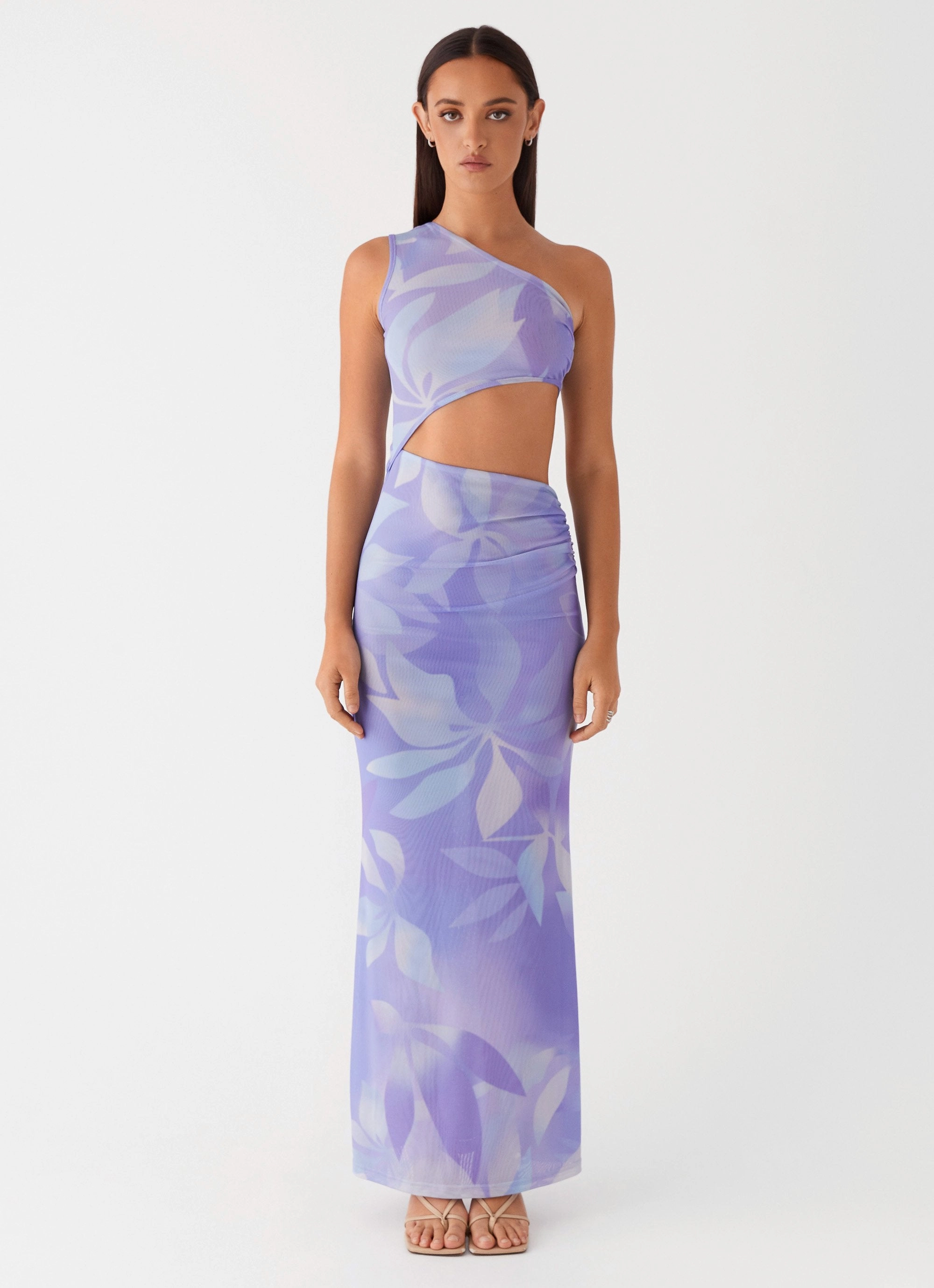 Shadows In The Sun Mesh Maxi Dress - Purple Rain Comfortable office piece