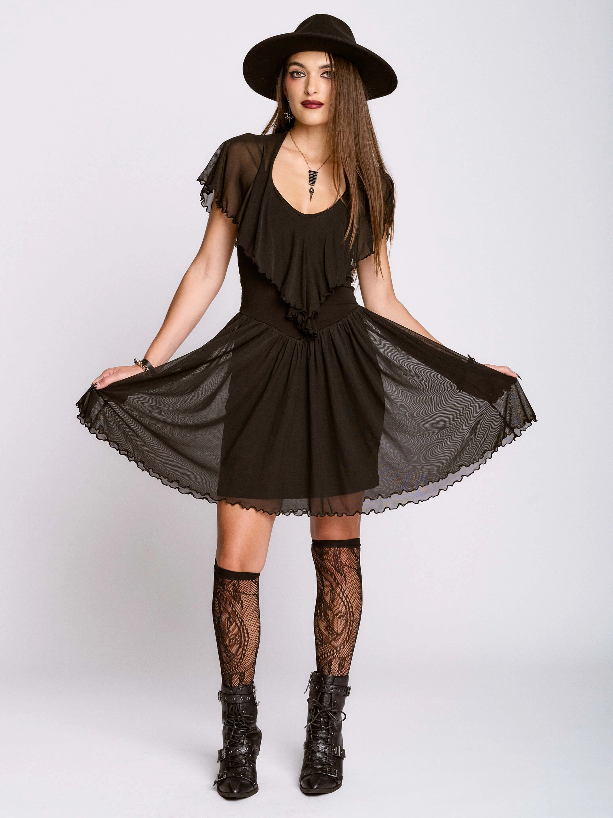 Easy Draping Bold Pattern Sheer Perfection Halter Dress