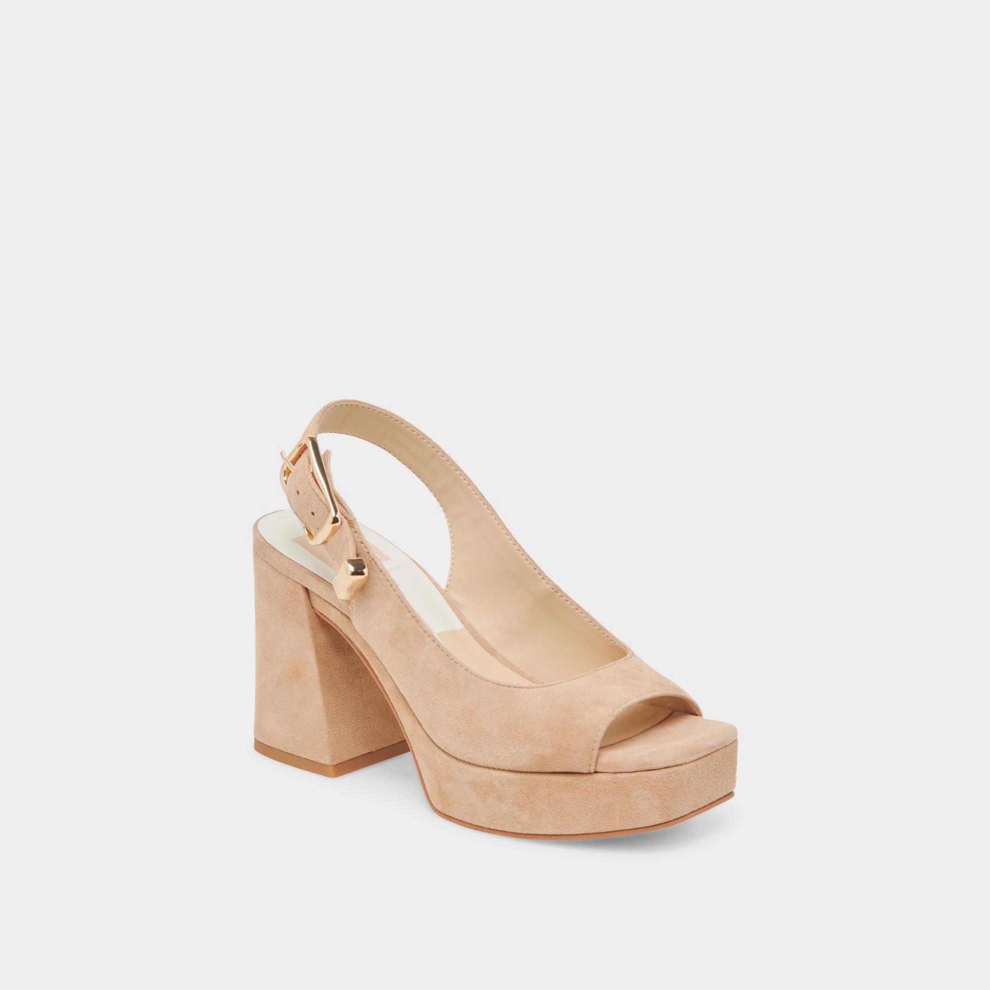 FLORES HEELS BAMBOO SUEDE Bold Vibe Polished Finish