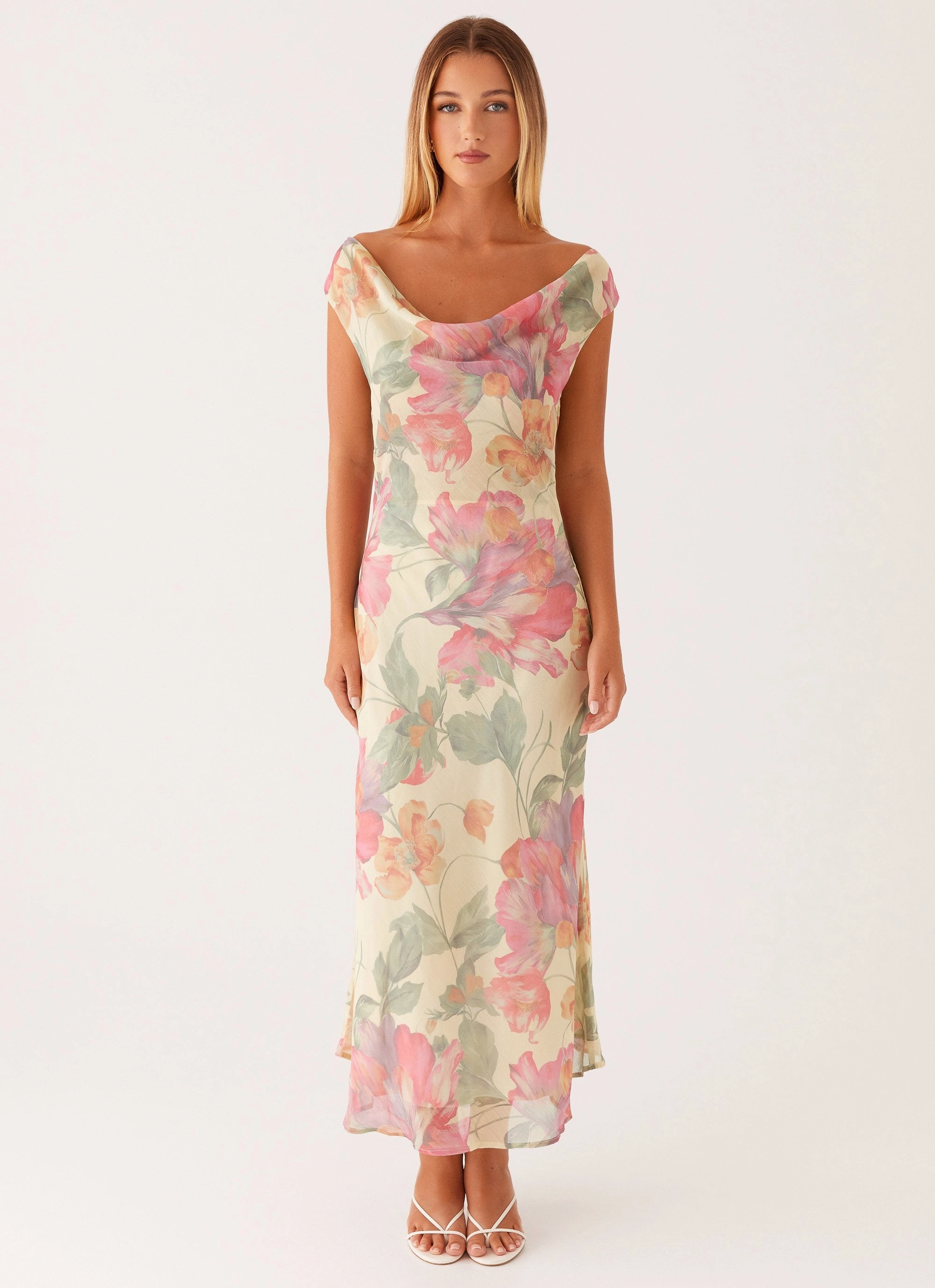 Role Model Maxi Dress - Yellow Peony Clean Lines Breathable Style