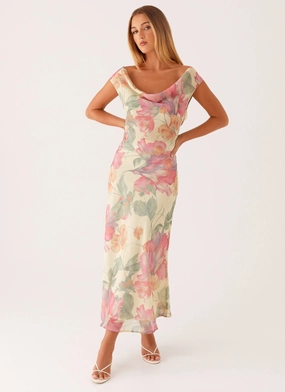 Role Model Maxi Dress - Yellow Peony Family Joy