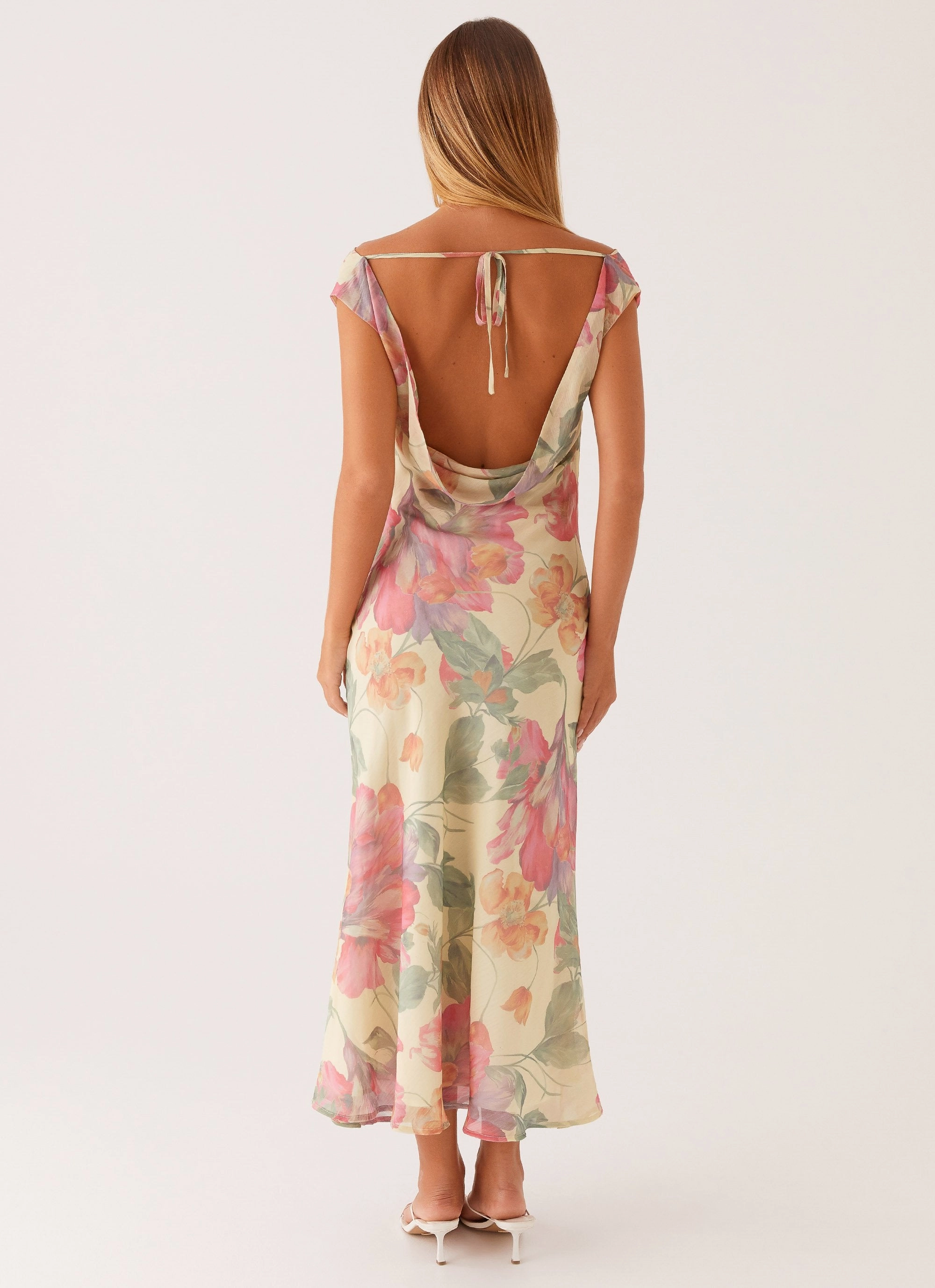 Role Model Maxi Dress - Yellow Peony Snap-Closure Trendy Fit