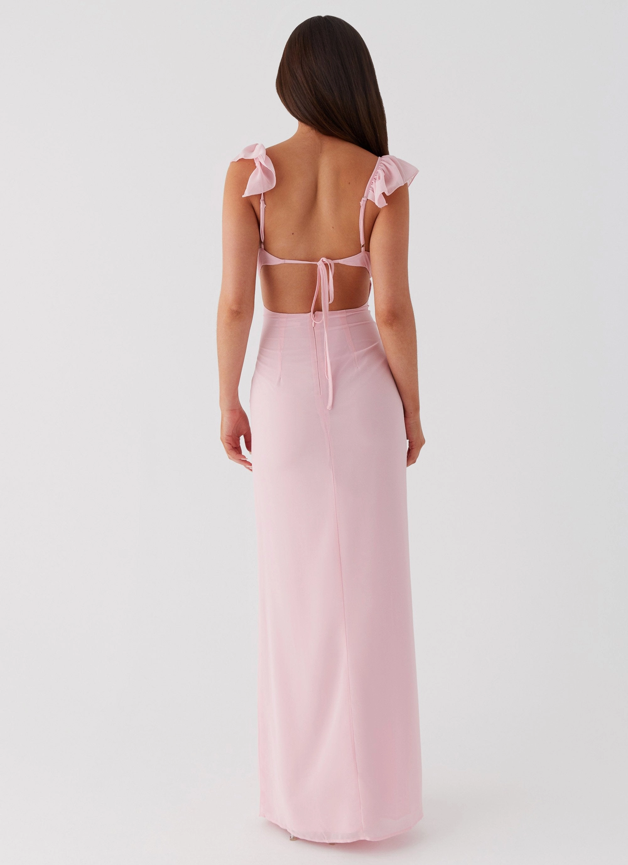 Silvie Maxi Dress - Pink Relaxed Waistband Sophisticated cocktail dress