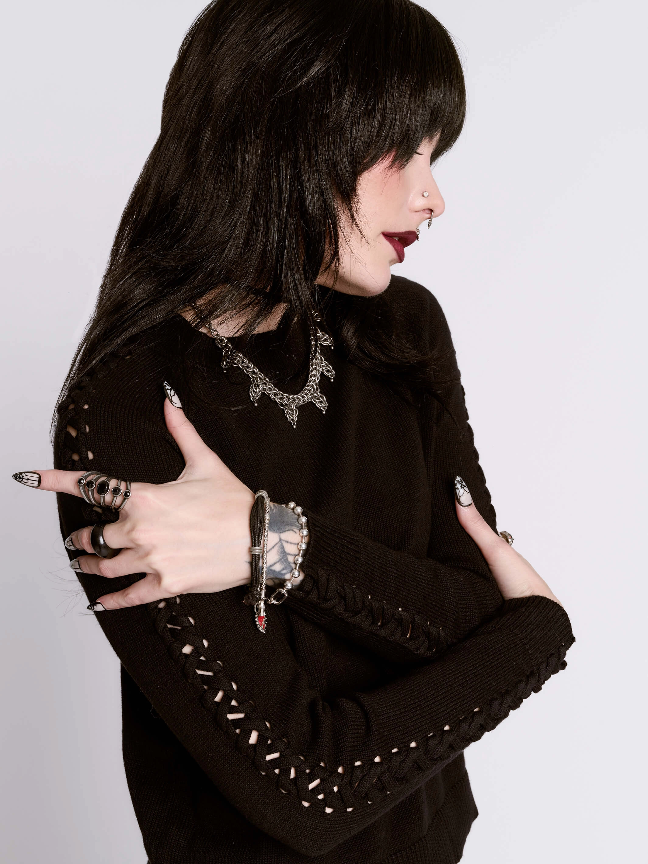 Black Braided Sweater Party situation Decor