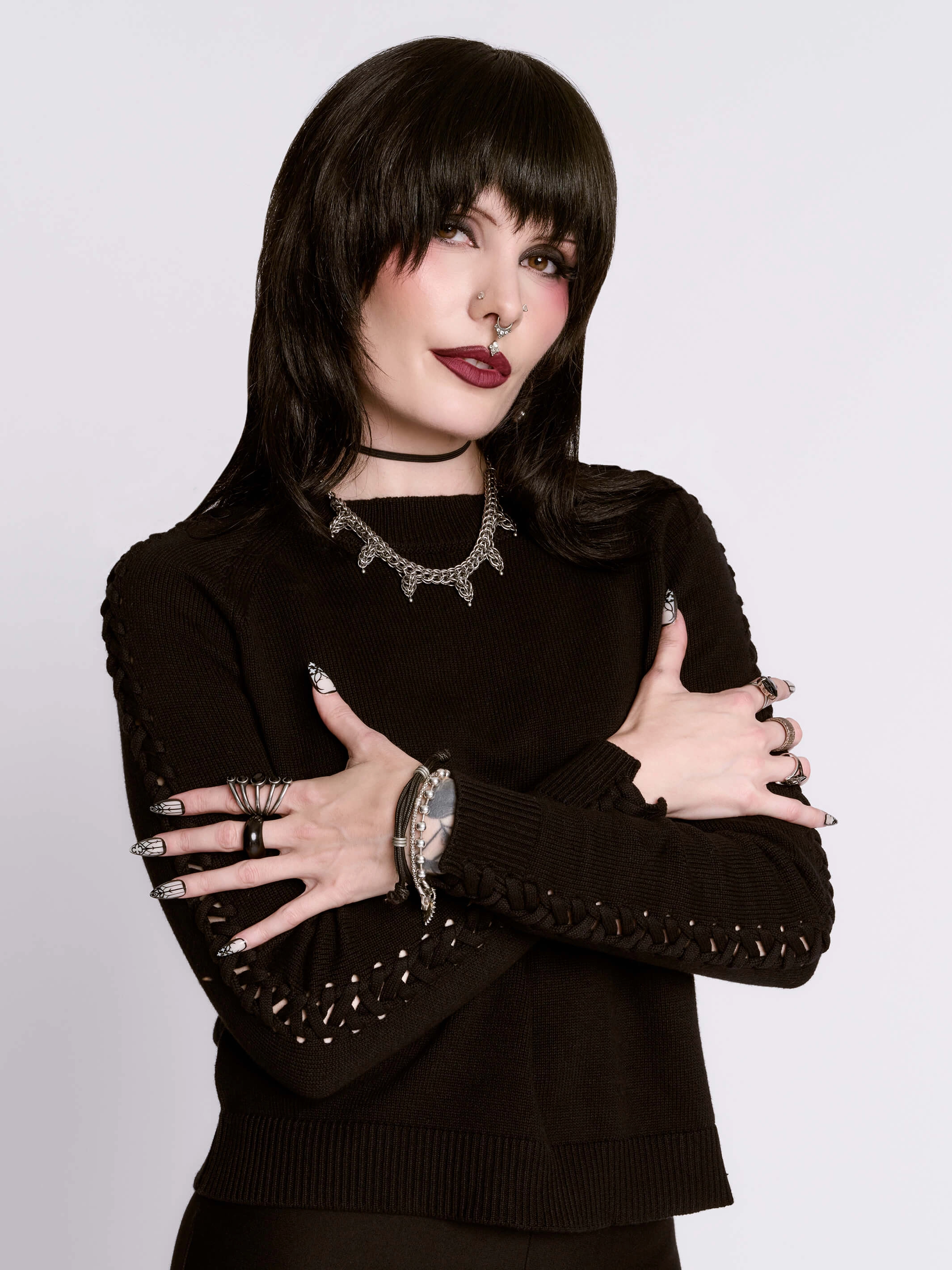 Easter Black Braided Sweater