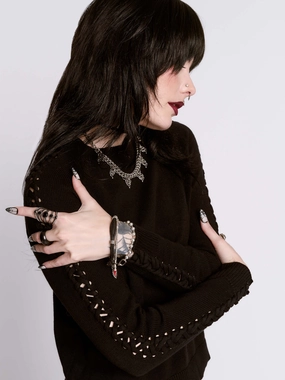 Black Braided Sweater Party situation Decor