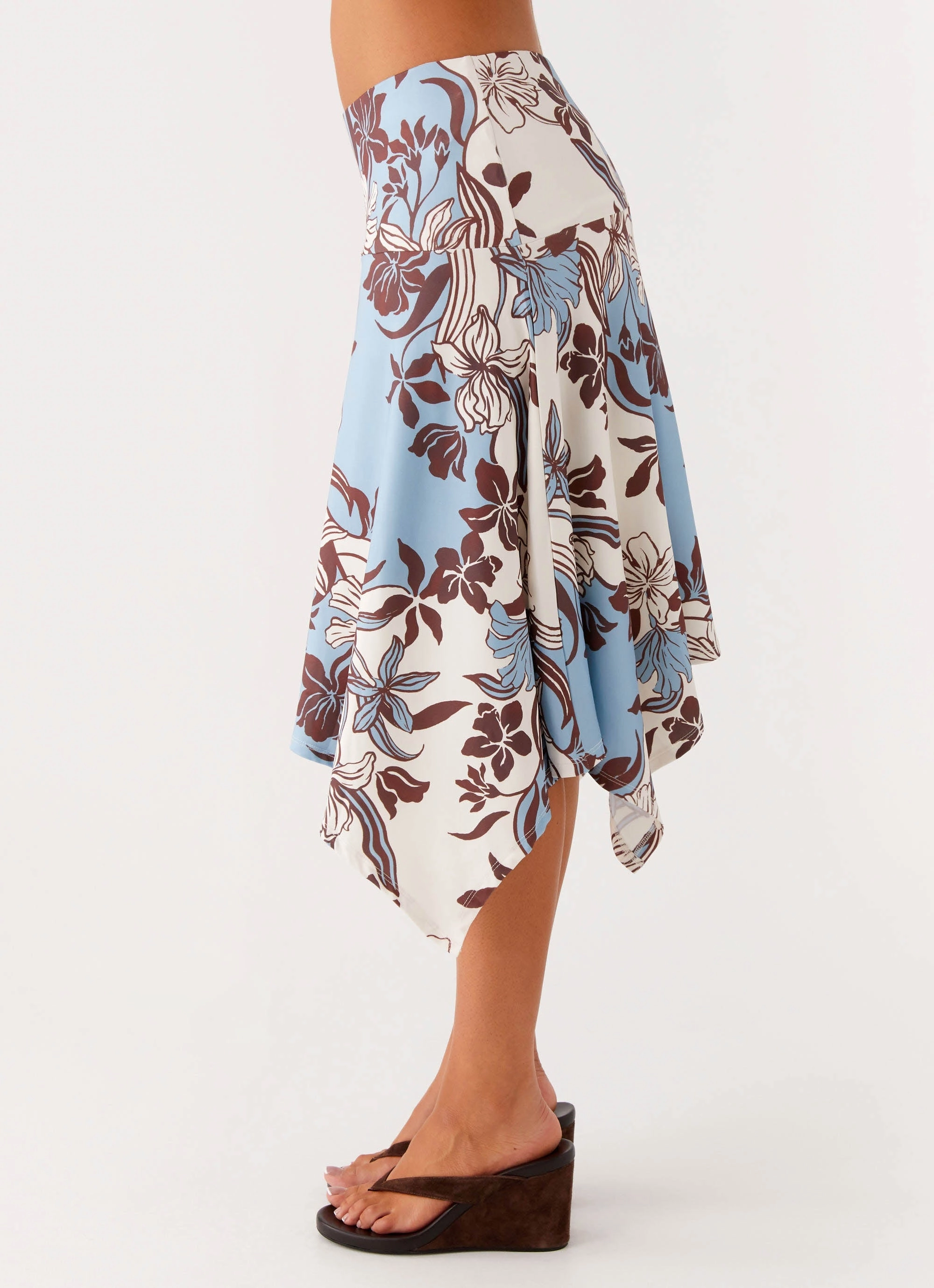 Skye Midi Skirt - Bluewood Blossom Tear Resistant Adjustable Fastening