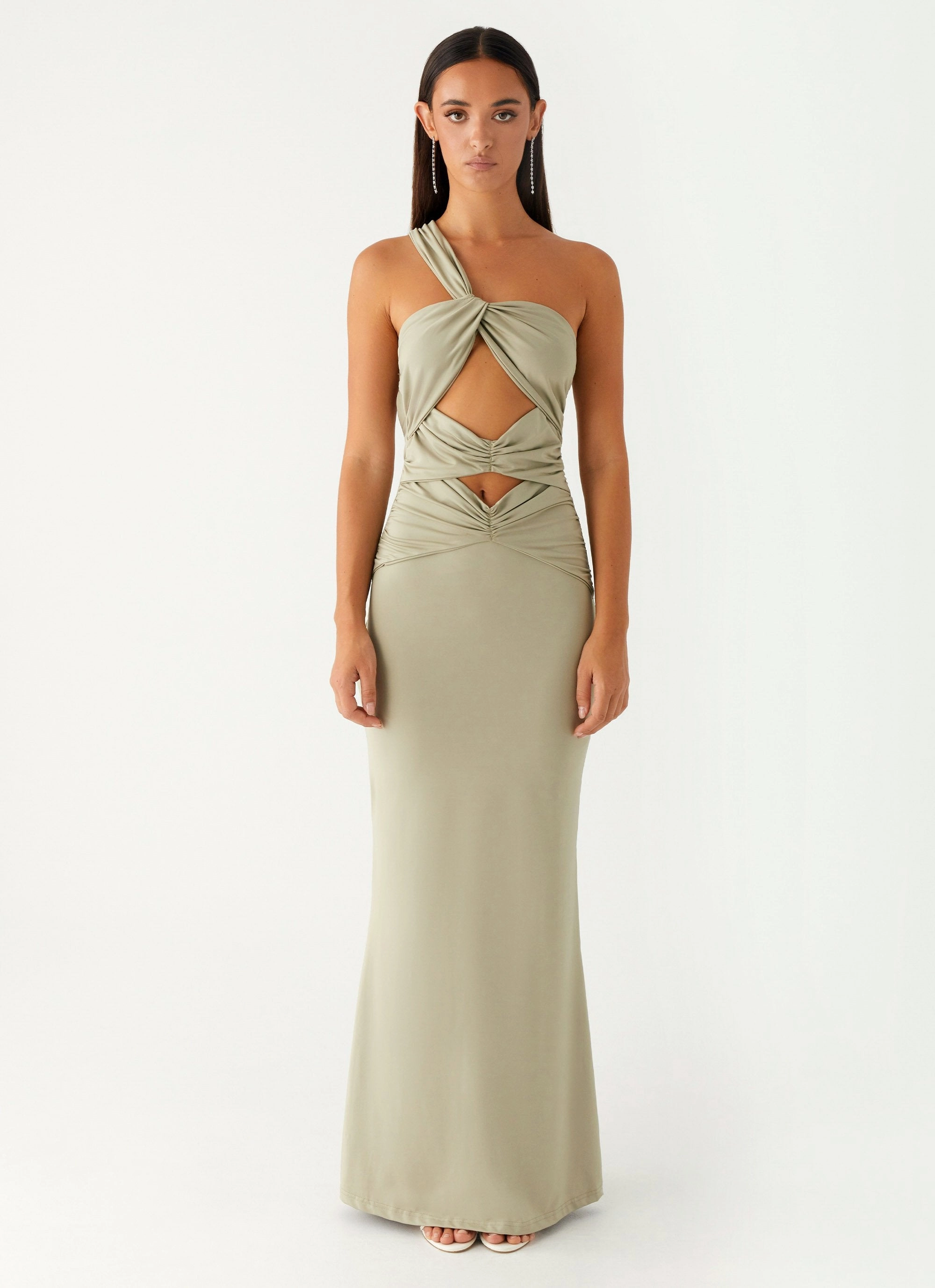 Flattering Look Comfortable Waistband Christie Maxi Dress - Sage