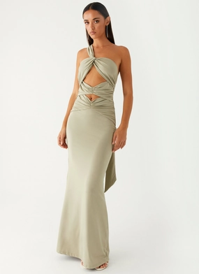 Natural Tones Christie Maxi Dress - Sage