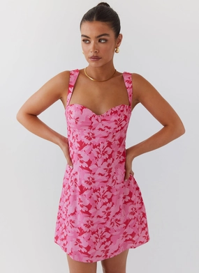 Kiah Bustier Mini Dress - Cherry Blossom Vibrant Layer Perfect Mood