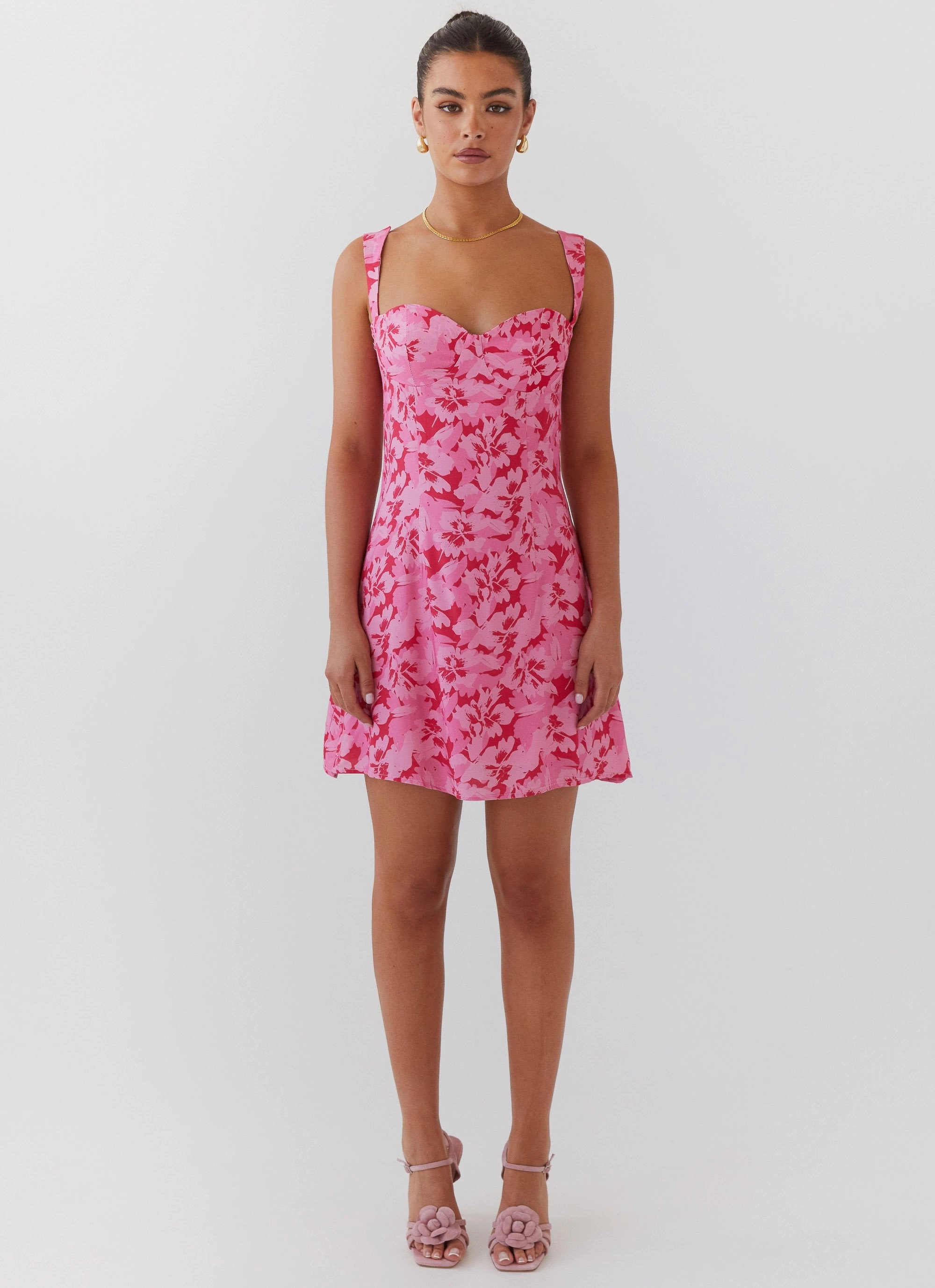 Kiah Bustier Mini Dress - Cherry Blossom Social Ease