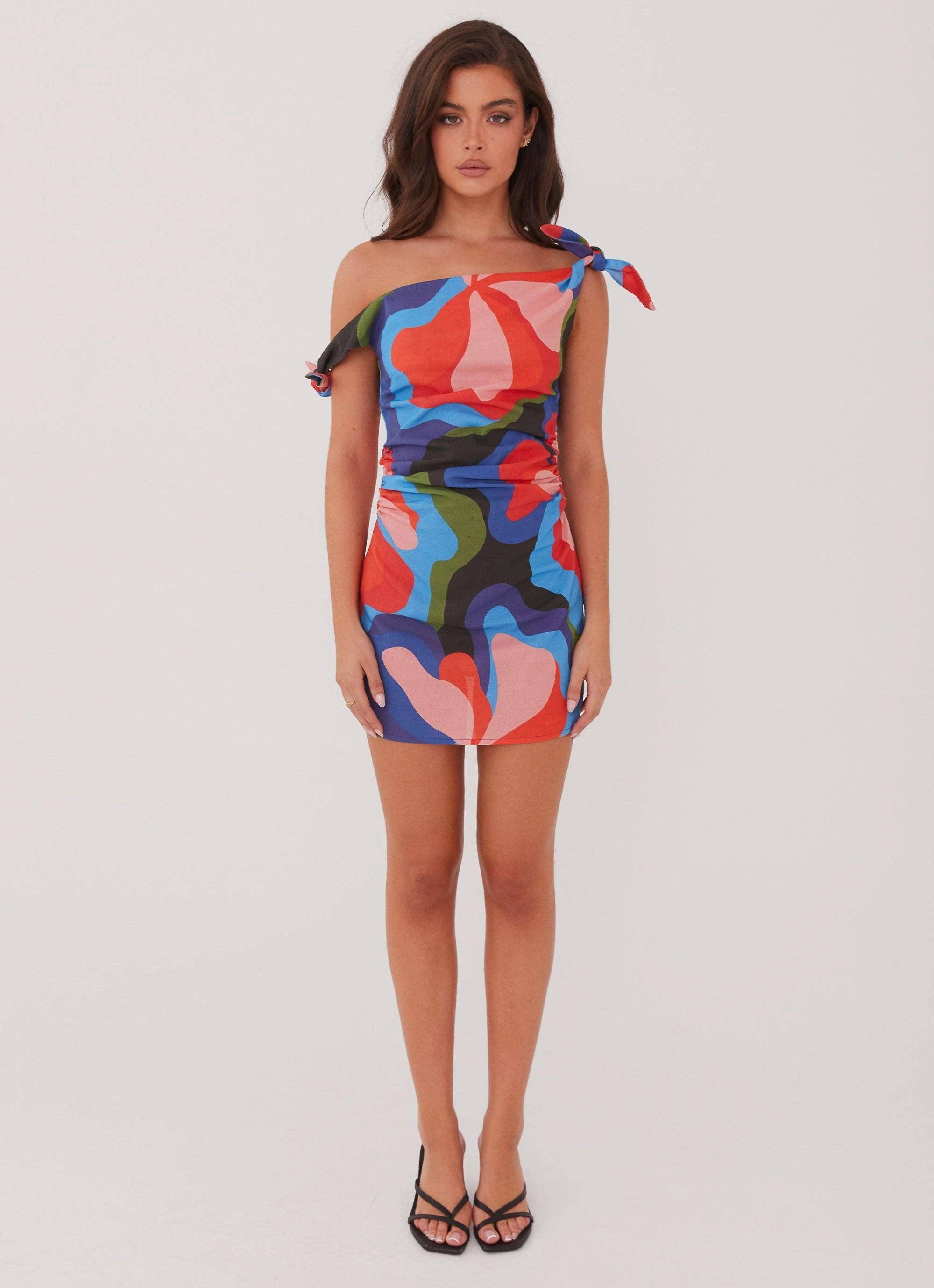 Delicate Finish Airy Movement Amazonia Linen Mini Dress - Floral Fantasy