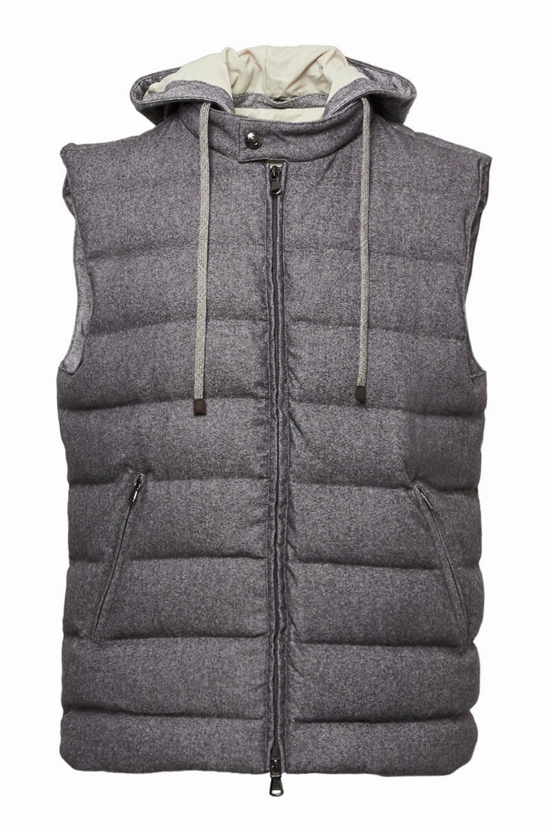Lewis Flannel Vest Double Layered Hood