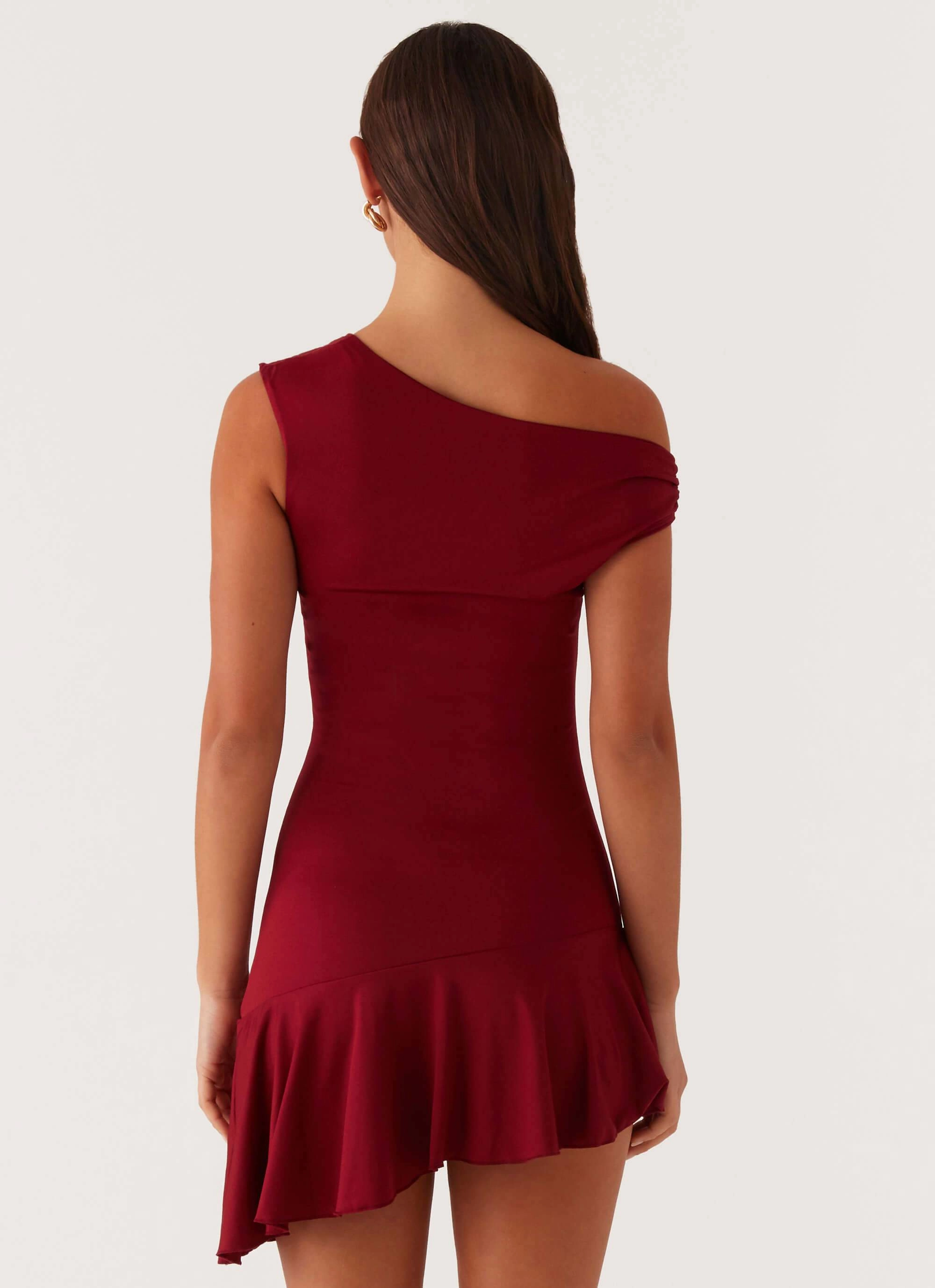 Chill Moment Amaya Twist Mini Dress - Maroon