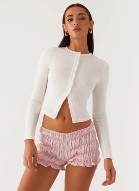 Girls Like Us Ruched Mini Shorts - Pink Adaptive Tension Control