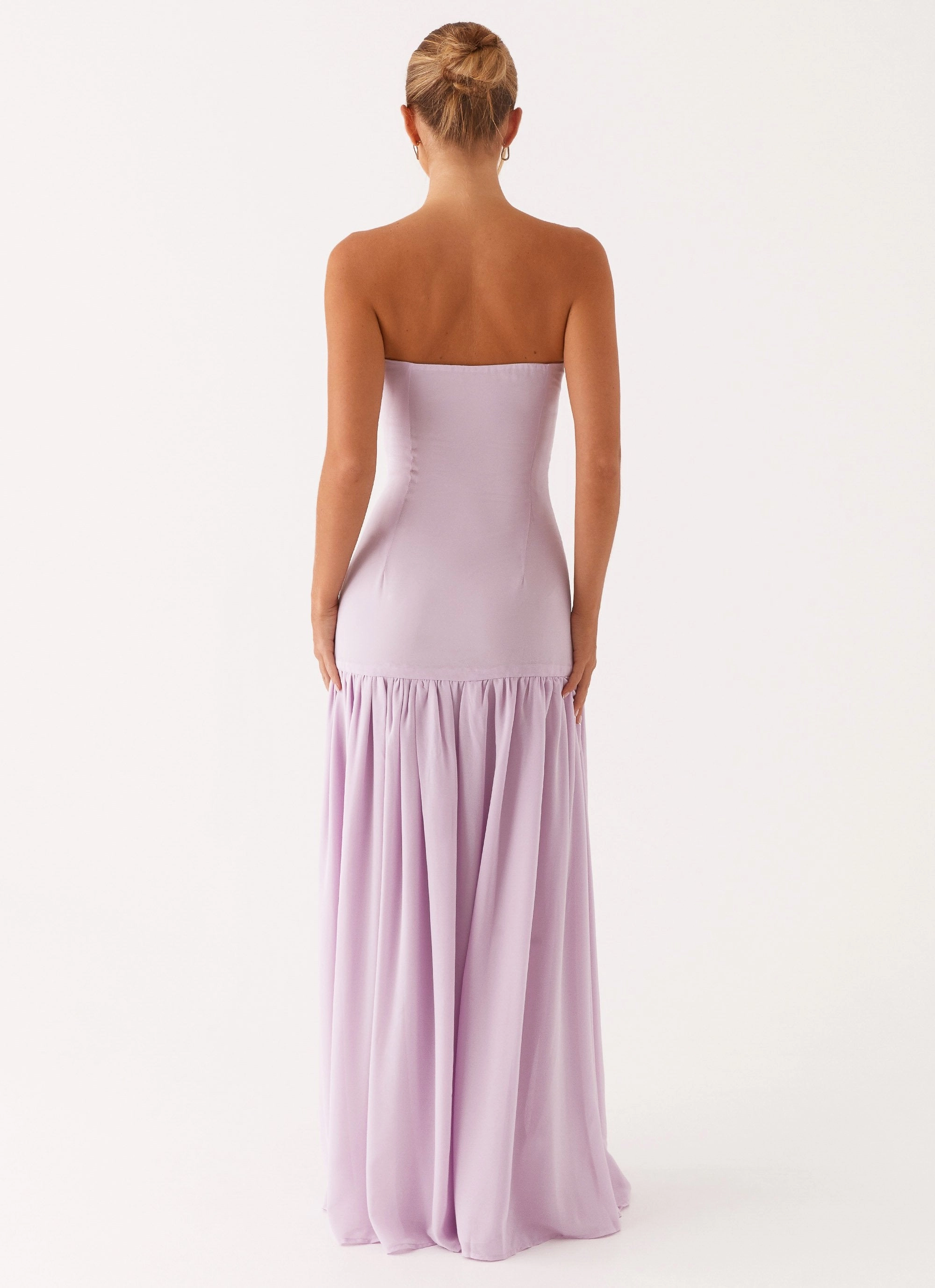 Straight-Cut Eden Strapless Maxi Dress - Lilac