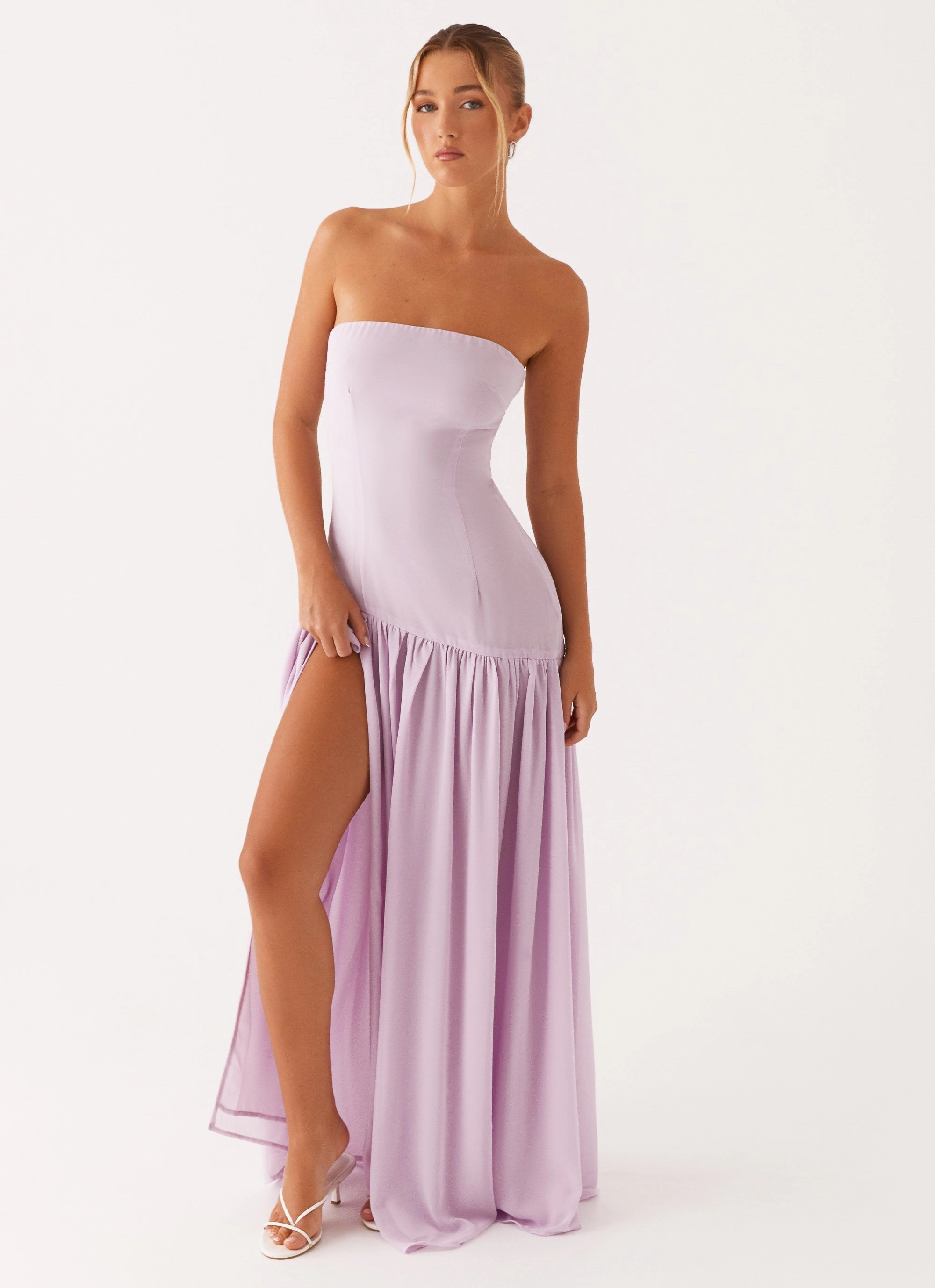Fashion Essential Fashionable outfit for outings Eden Strapless Maxi Dress - Lilac