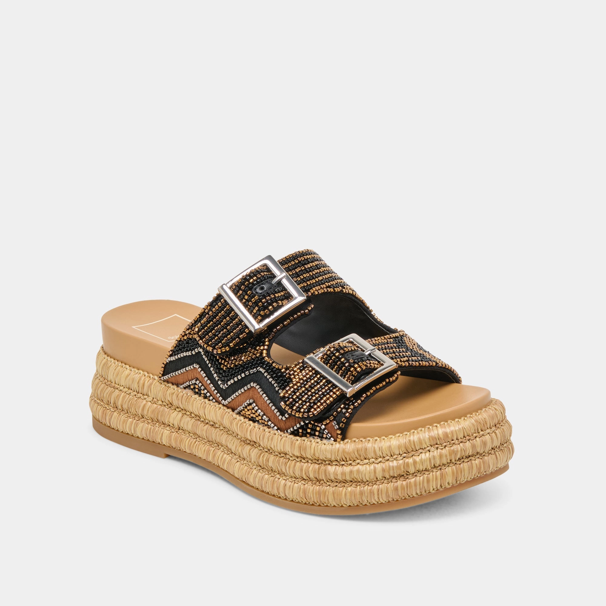 Fast Go Bacteria Inhibiting Liner WIXIE SANDALS BLACK MULTI BEADS