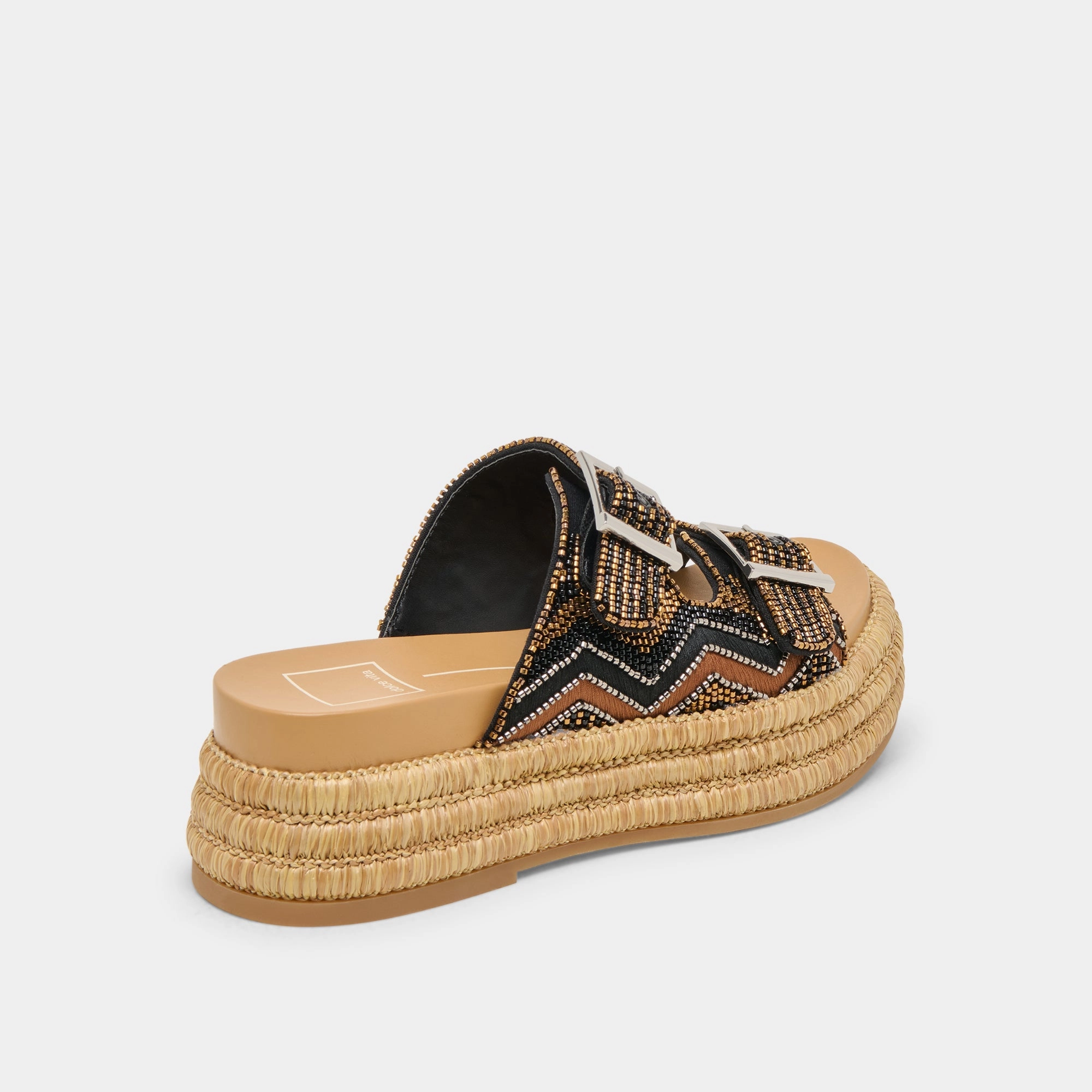 WIXIE SANDALS BLACK MULTI BEADS Comfortable Daily Footwear