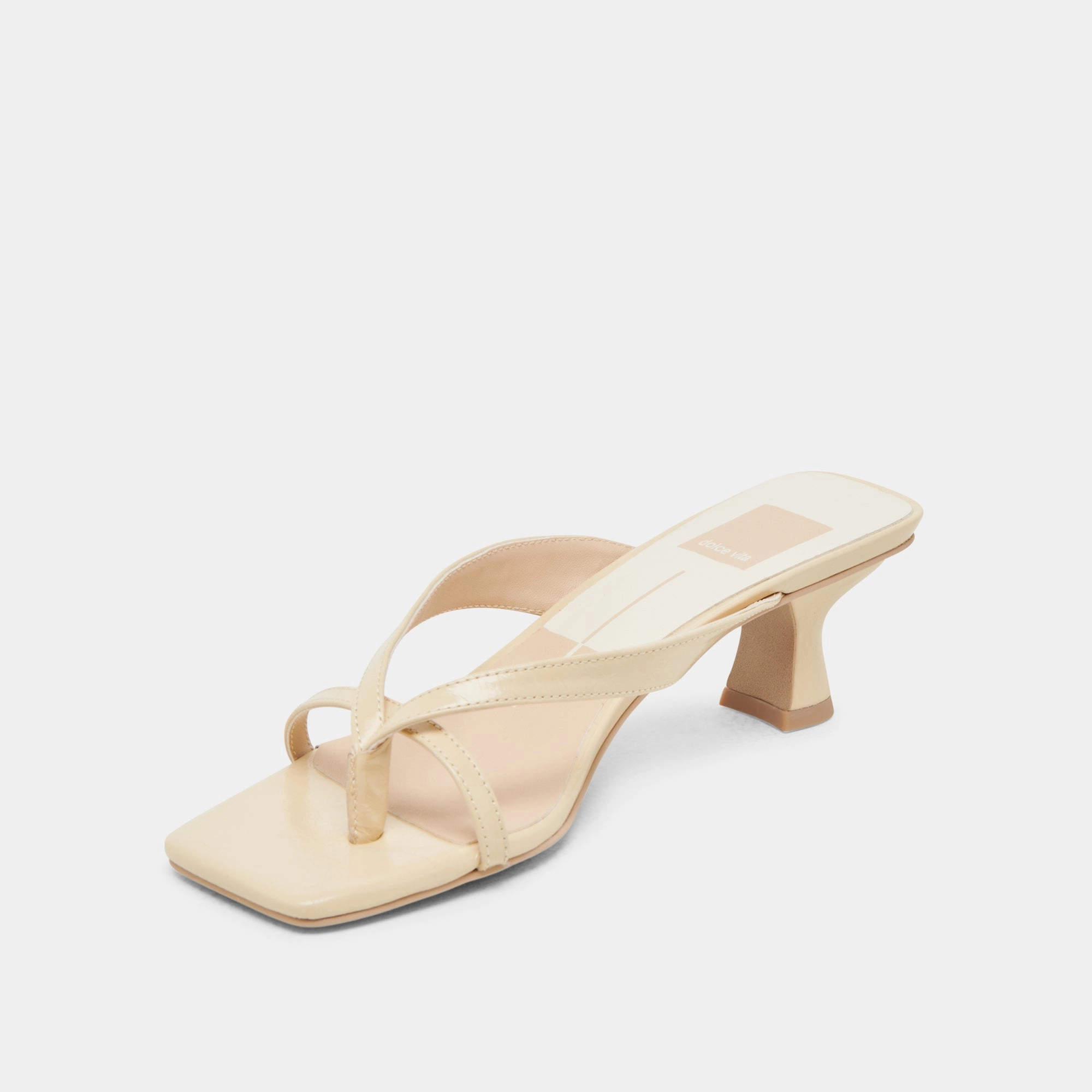 BREVEL WIDE HEELS LIGHT YELLOW LEATHER Elegant Look