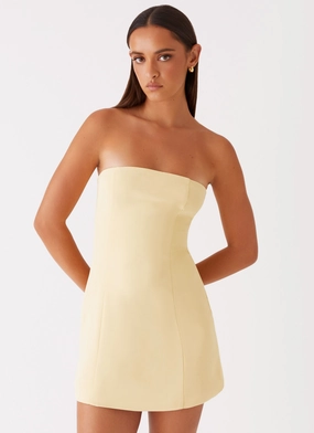 Cozy Touch Chic and Cozy Wear Ayanna Strapless Mini Dress - Yellow