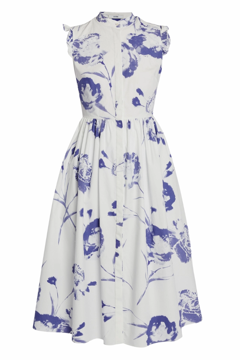 Side Pleats Fashionable Look Sleeveless Flared Midi Dress