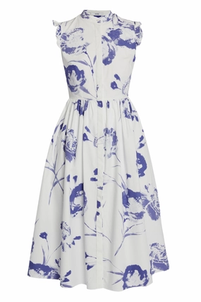 Side Pleats Fashionable Look Sleeveless Flared Midi Dress