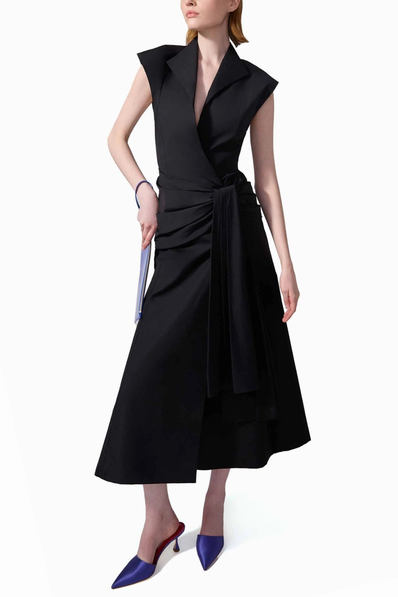 Sleeveless Wrap Dress Flattering Design Wear