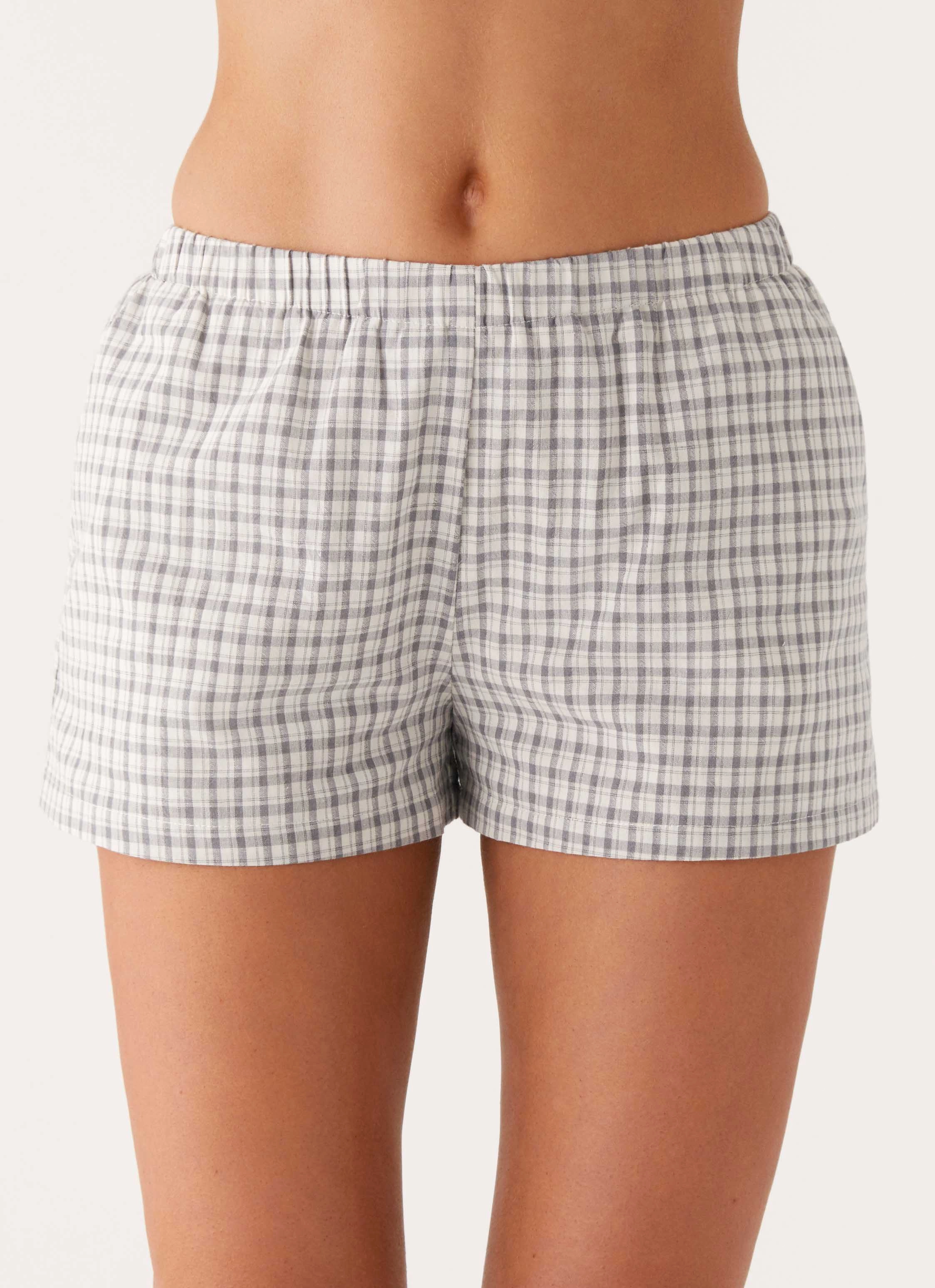 Adalina Shorts - Grey Check Sport Edge Relaxed Fit