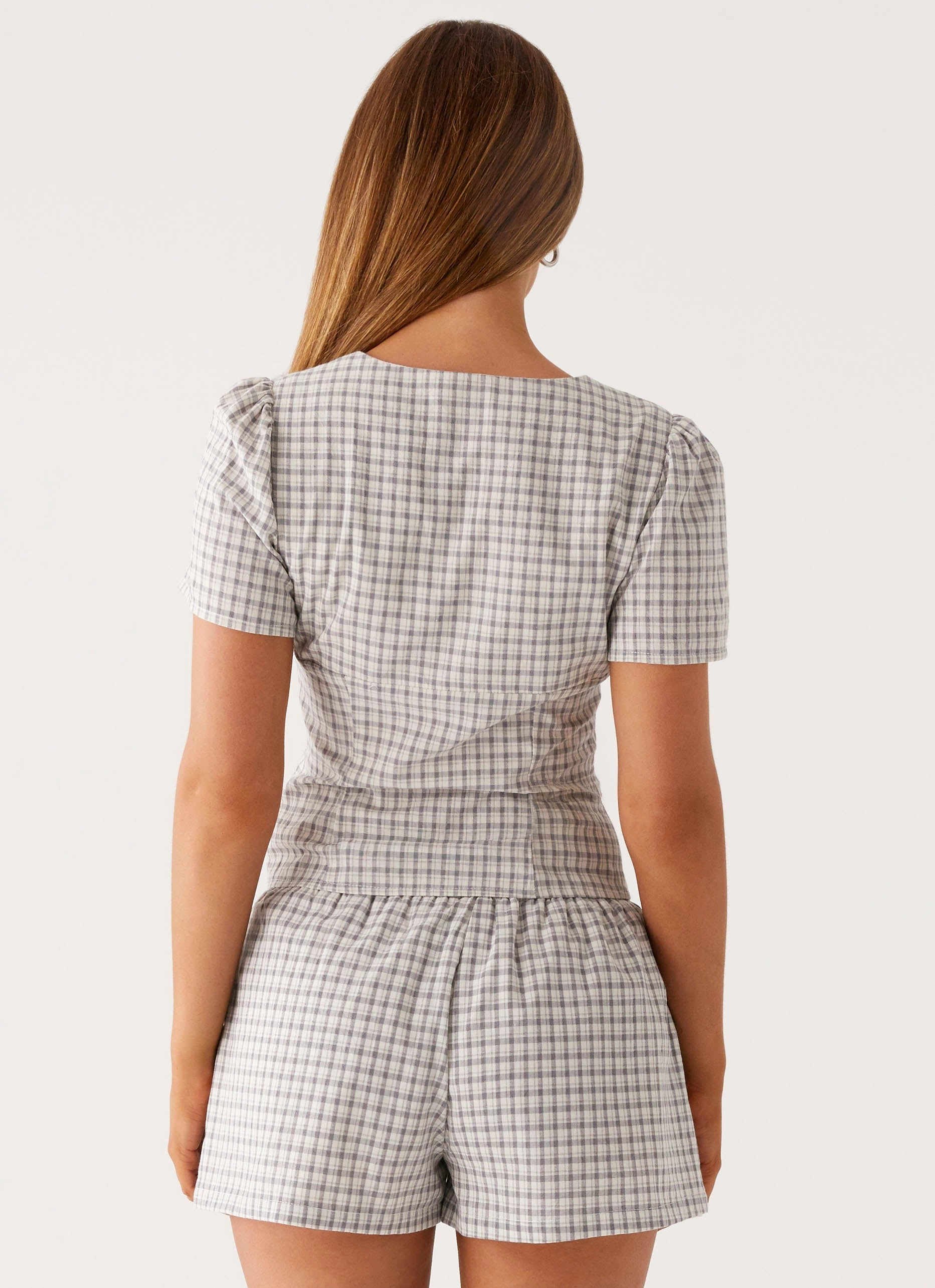 graduation season Stay Fresh Adalina Shorts - Grey Check