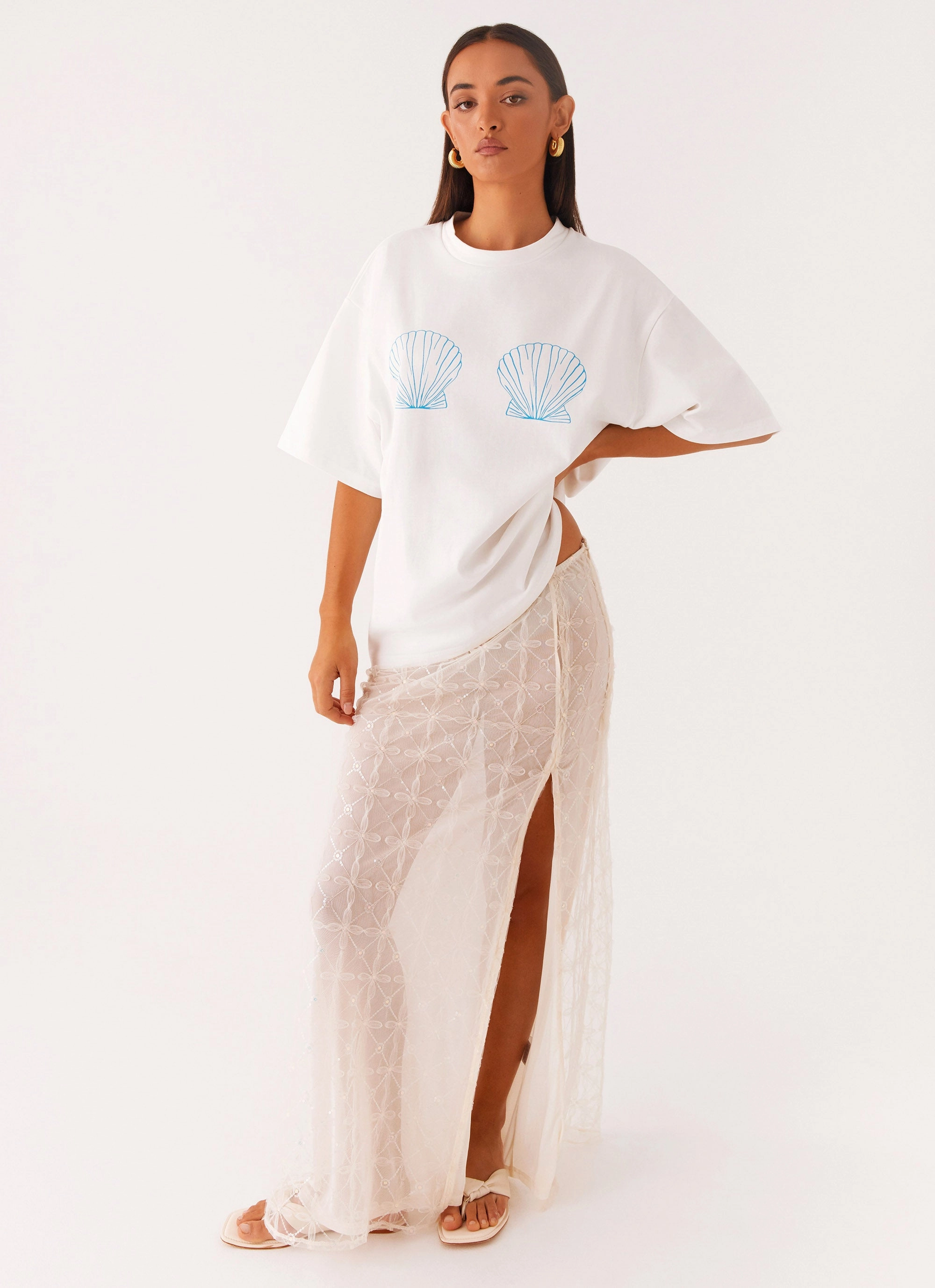 Born To Have Fun Oversized Graphic Tee - Blue Shell Workout Gear Eco Friendly Dyes