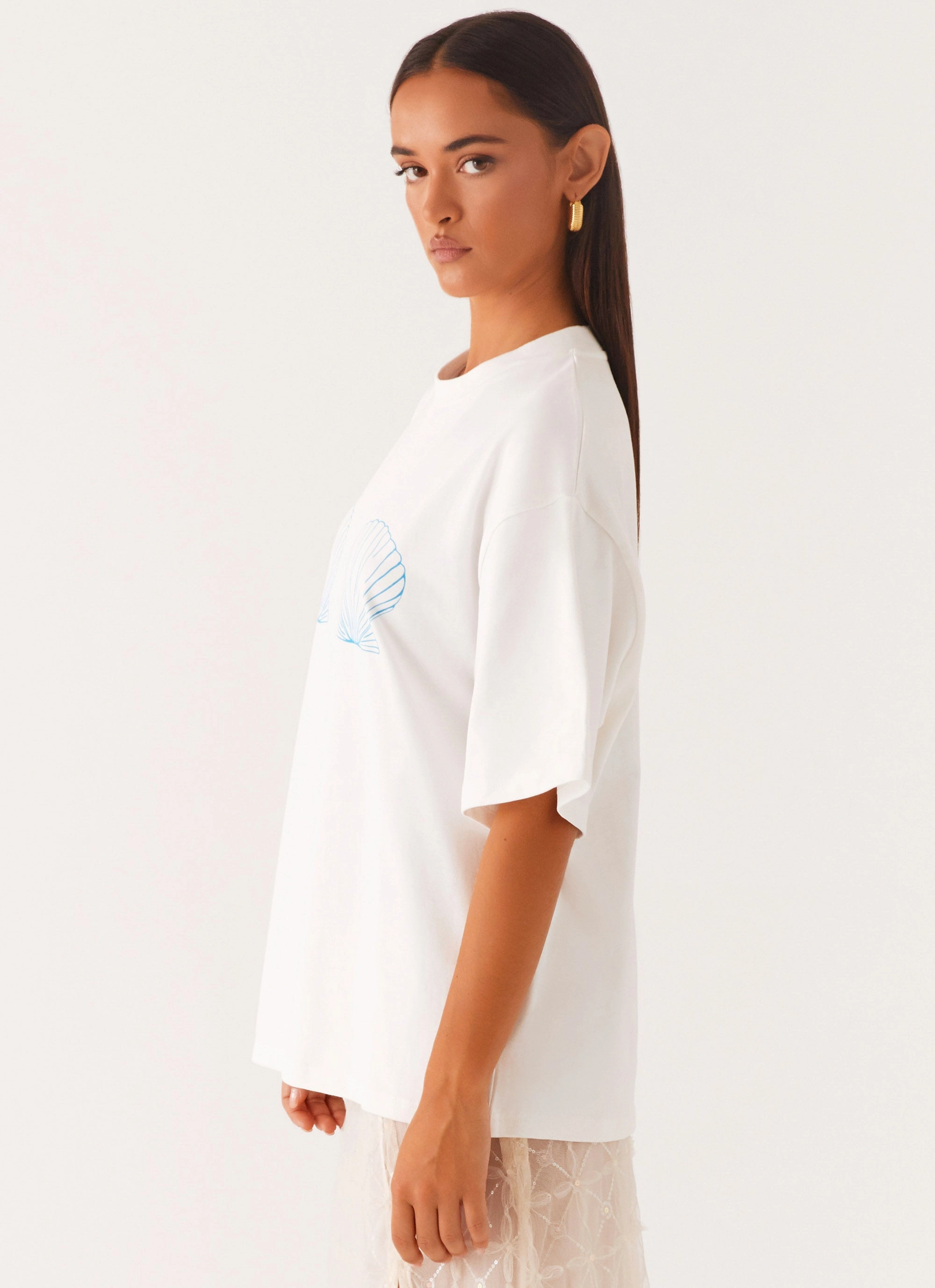 Born To Have Fun Oversized Graphic Tee - Blue Shell Anti Bacterial Treatment