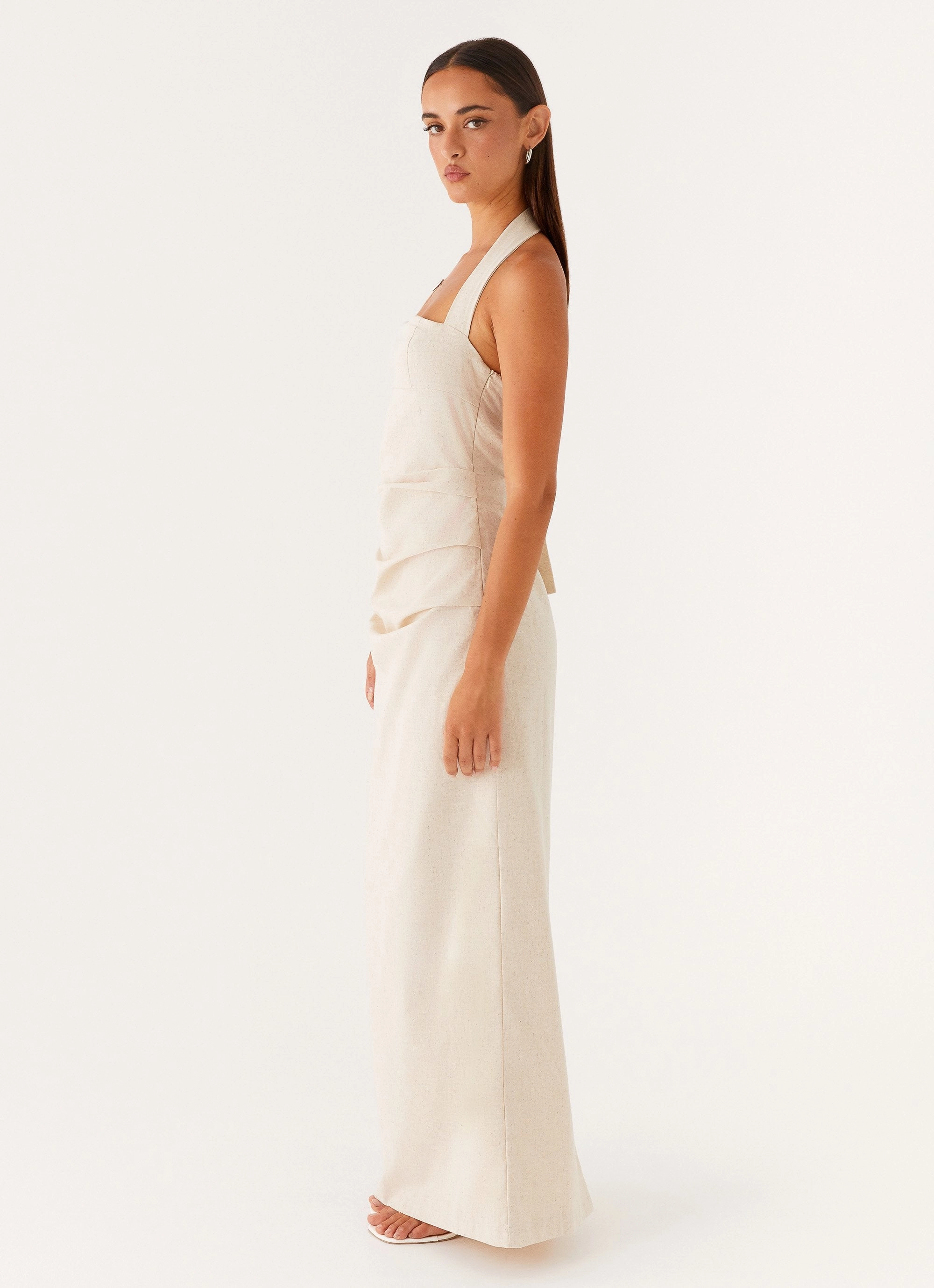 Chilly Weather Wear Rumour Has It Maxi Dress - Oatmeal